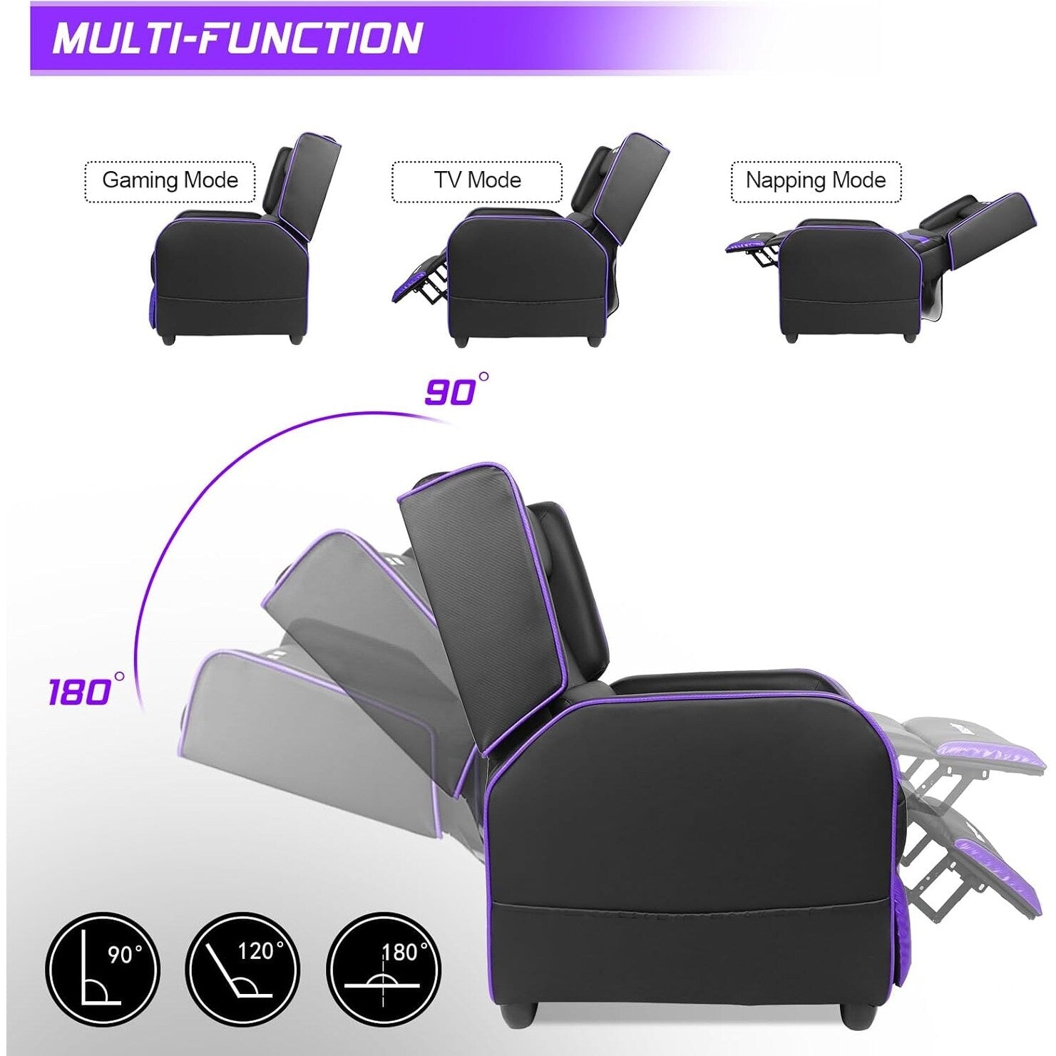 BOSSIN PU Leather Ergonomic Gaming Single Recliner Seating Sofa for Living Room