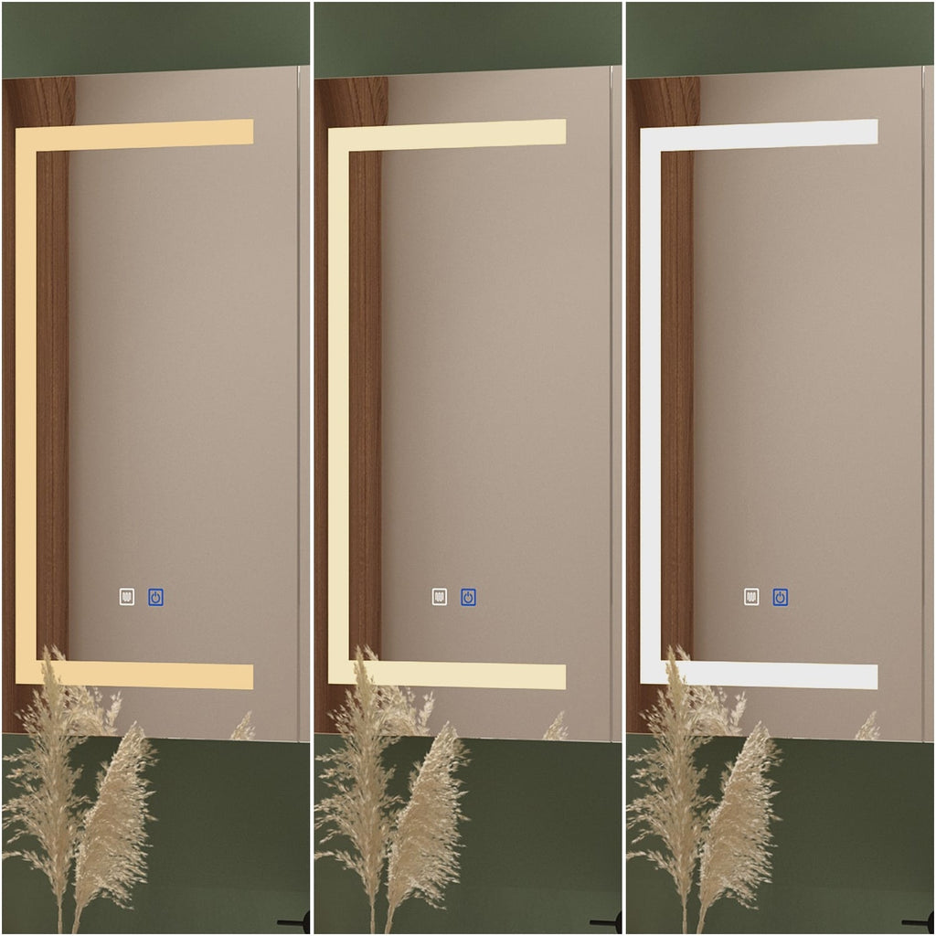 Bathroom Medicine Cabinet LED Mirror Anti-Fog 6000K Wall Cabinet White