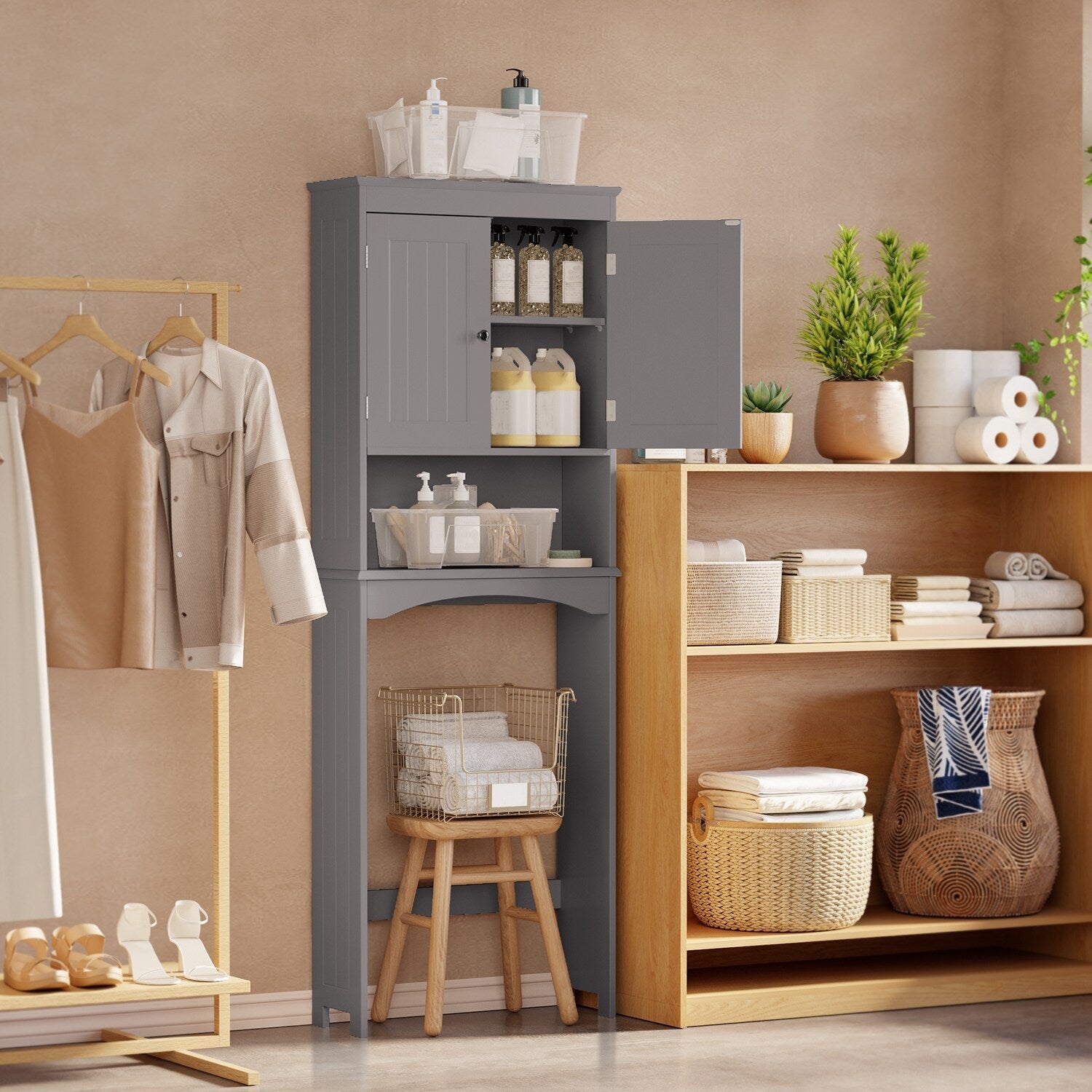 Bathroom Storage Cabinet, Toilet Storage Cabinet, Bathroom Shelf Over The Toilet, Space Saver Toilet