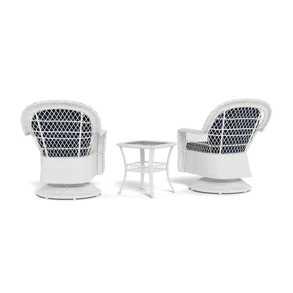 Biloxi Outdoor WhiteOutdoor Wicker Swivel Glider Patio Set (3-Piece)