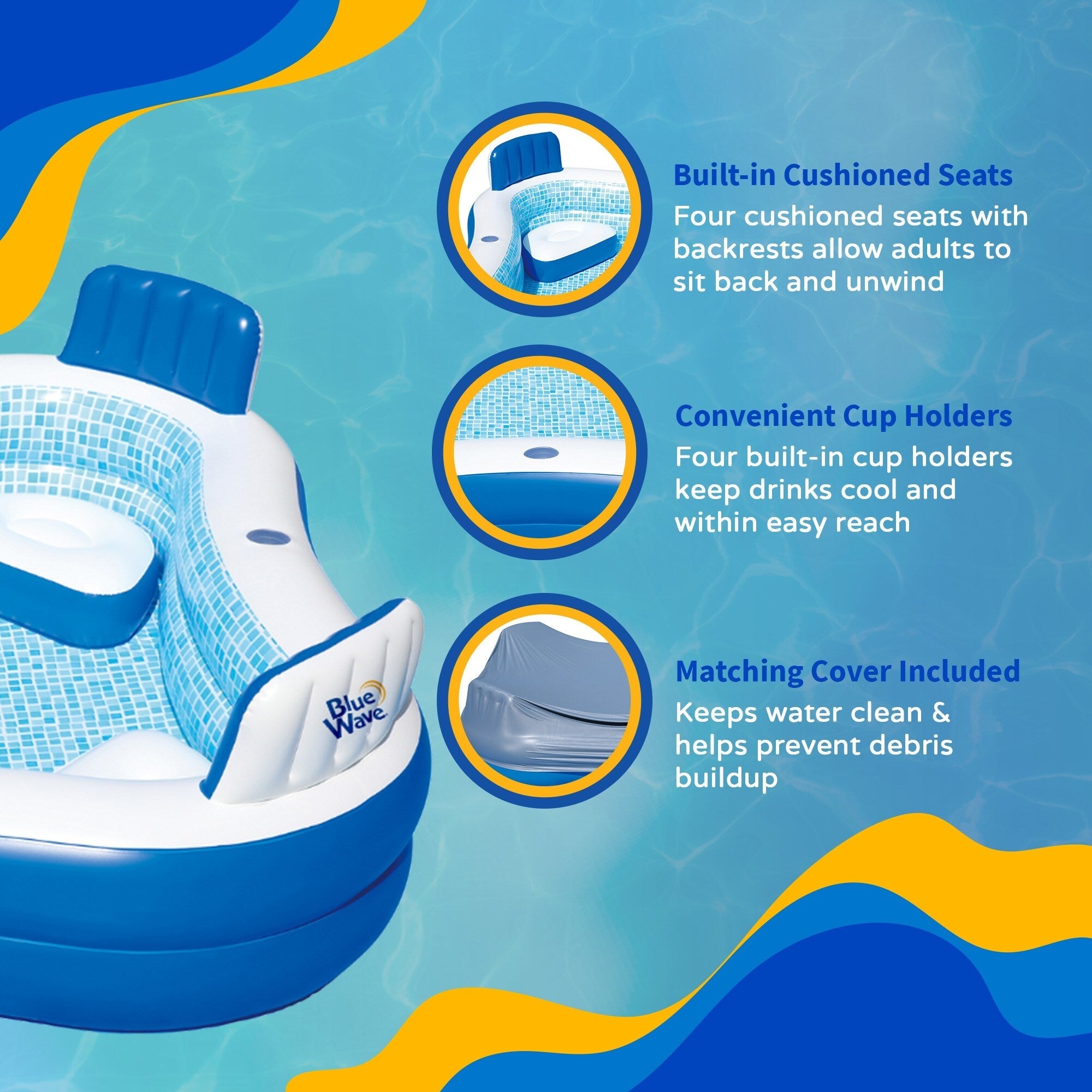 Blue Wave Premier Inflatable Pool with Cover - One-size