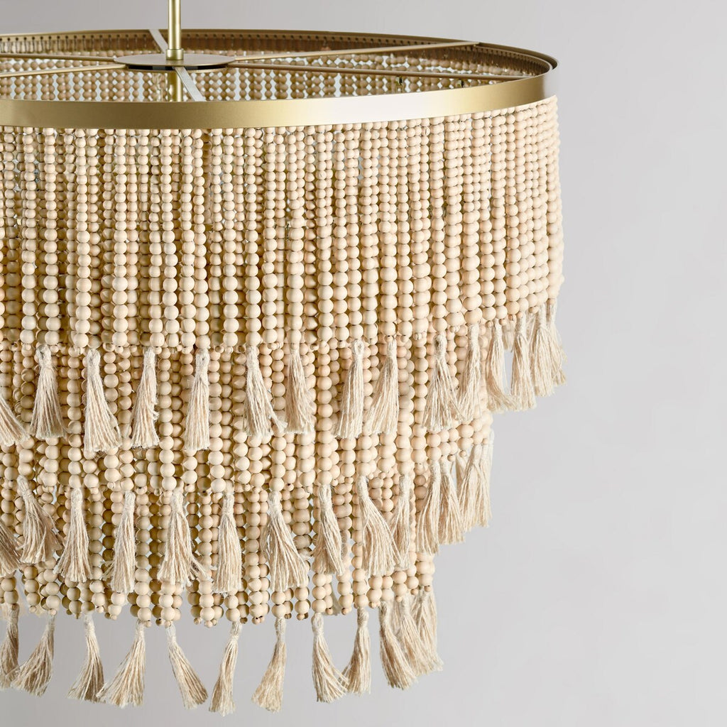 Brittany Natural Beaded Chandelier by Kosas Home
