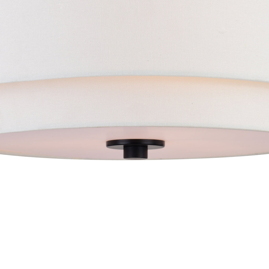 Burnaby Mid-Century Modern Ceiling Mount Light White Linen Drum Shade