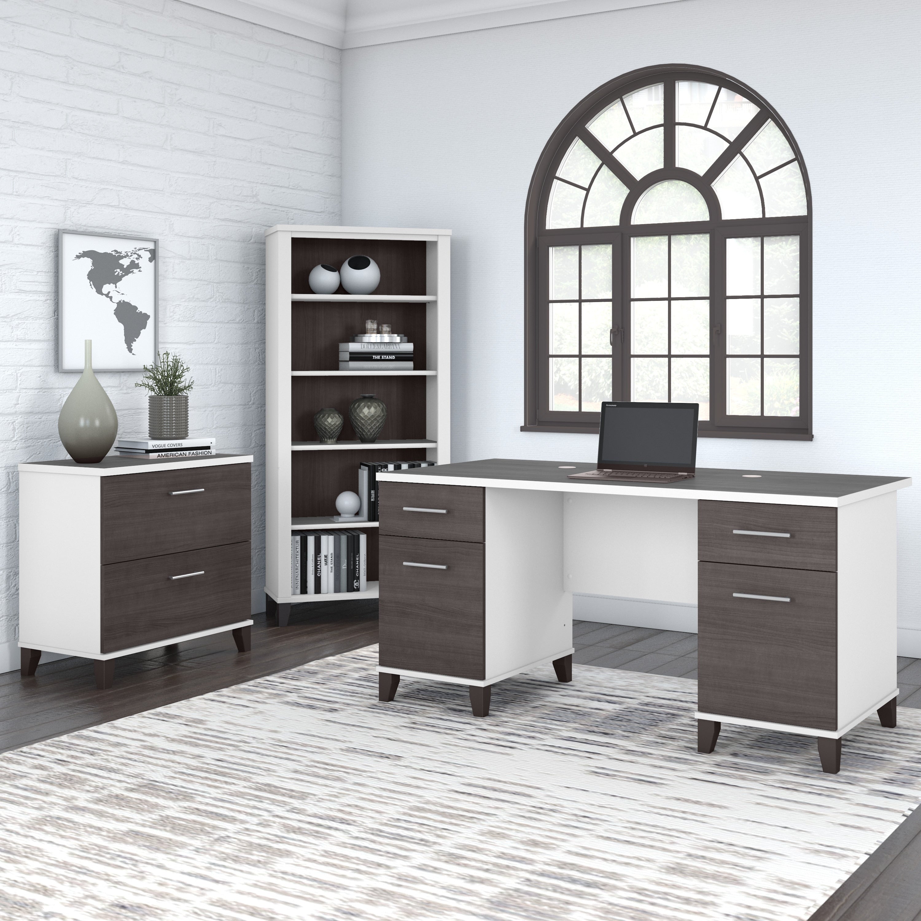 Bush Furniture Somerset Tall 5 Shelf Bookcase with Adjustable Shelves