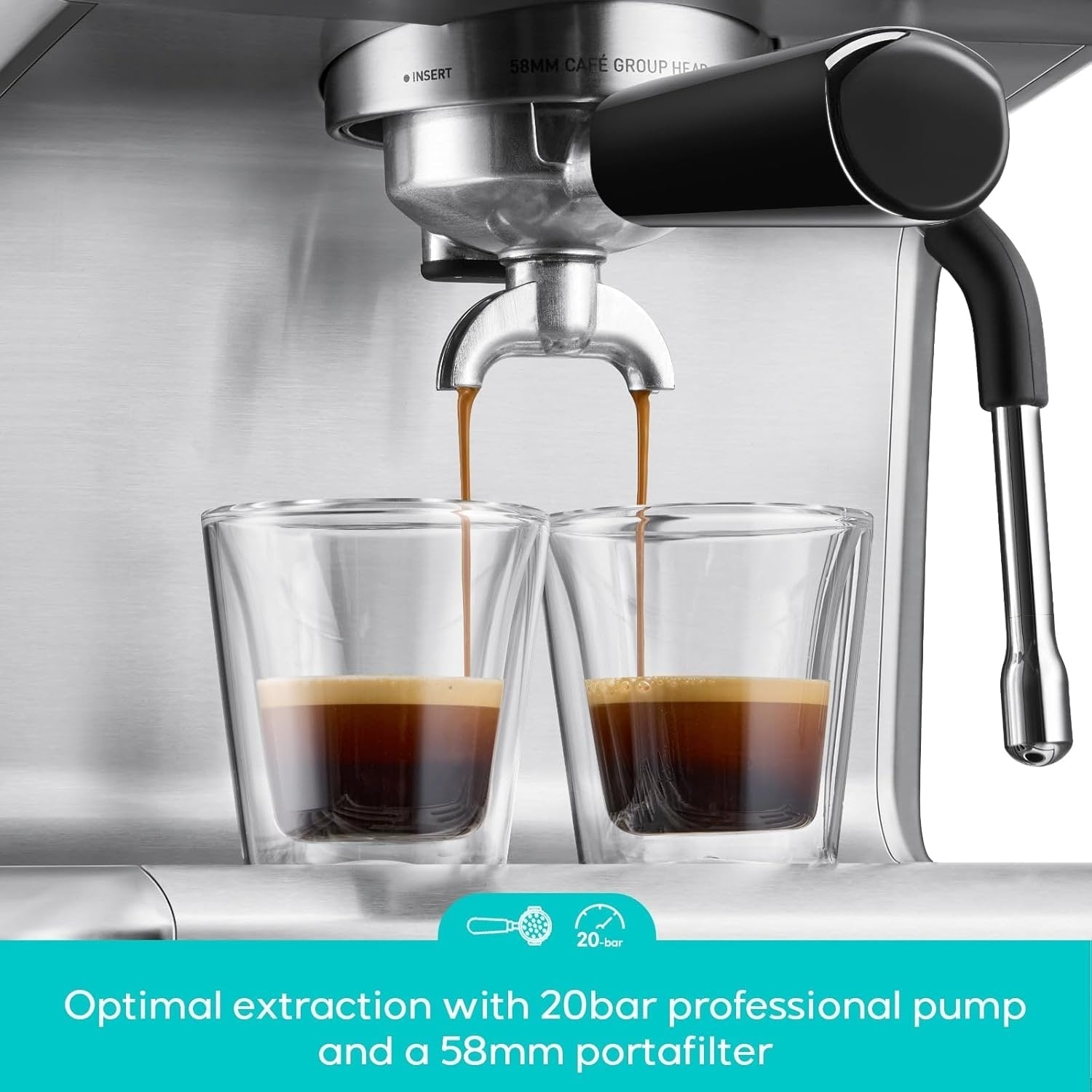 CASABREWS Ultra All in one Espresso Machine with LCD Display,Silver