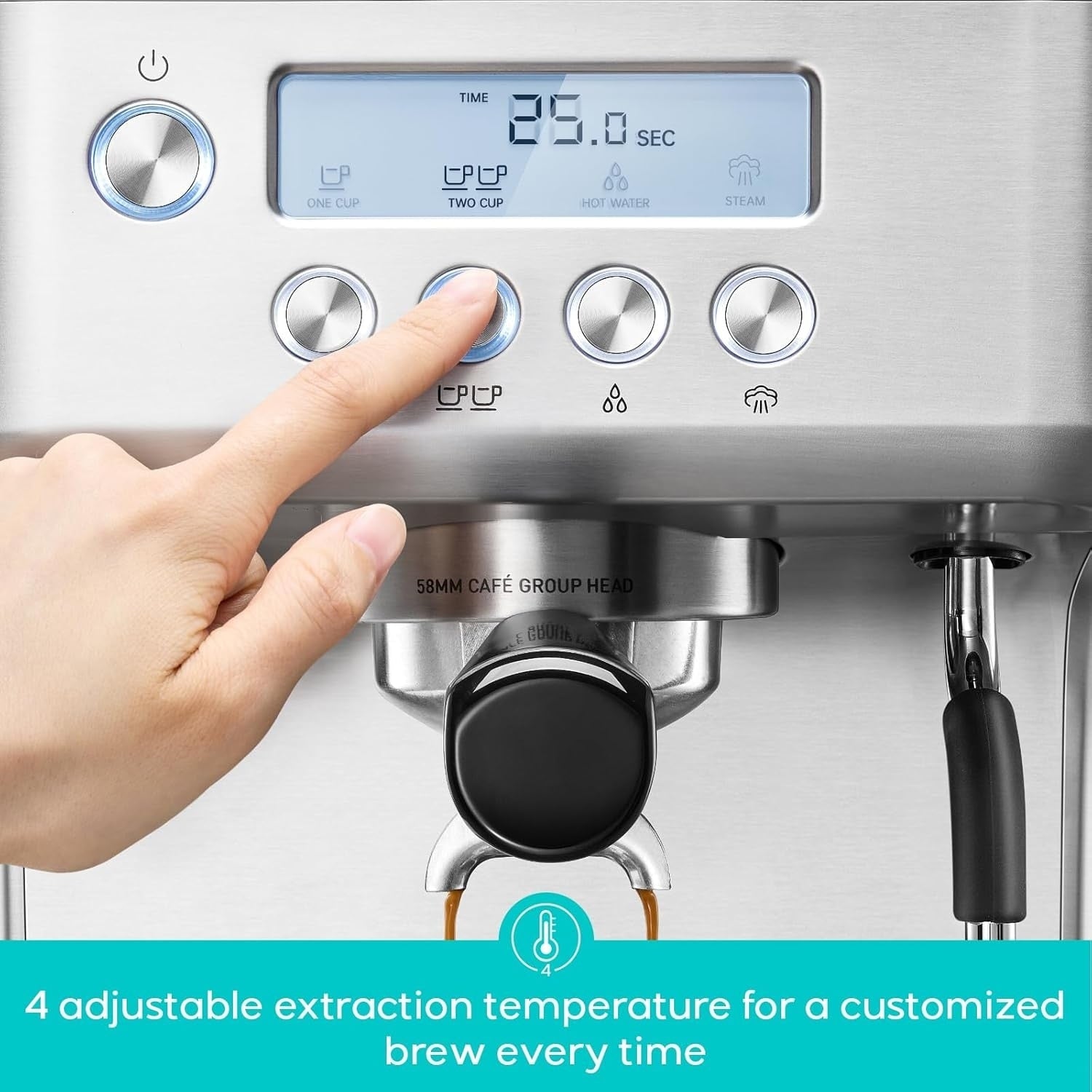 CASABREWS Ultra All in one Espresso Machine with LCD Display,Silver