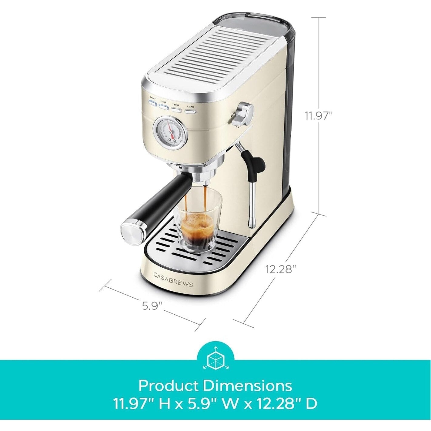 CASABREWS CM5418 Espresso Machine 20 Bar with Milk Frothing Steam Wand