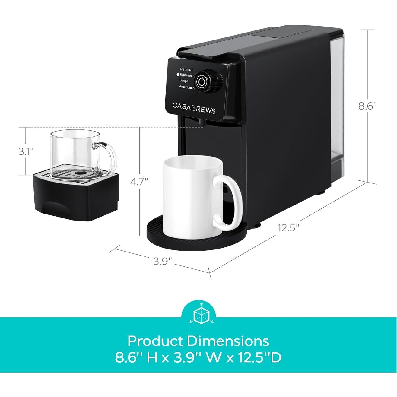 CASABREWS CM7036E 20 Bar Espresso Machine for Nespresso Original Pods