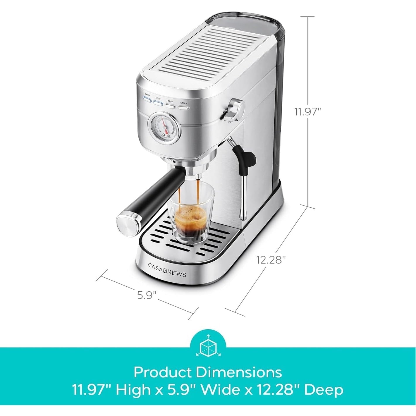 CASABREWS CM5418 Espresso Machine 20 Bar with Milk Frothing Steam Wand