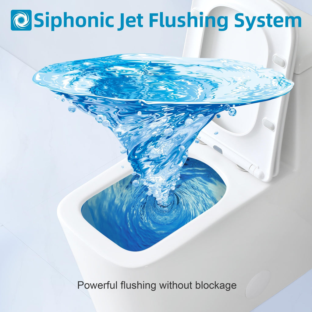 CB HOME 24'' Small Compact One Piece Toilet, Dual Flush Modern Siphon Short Toilet with Soft Closing Seat,16.5''Comfort Height