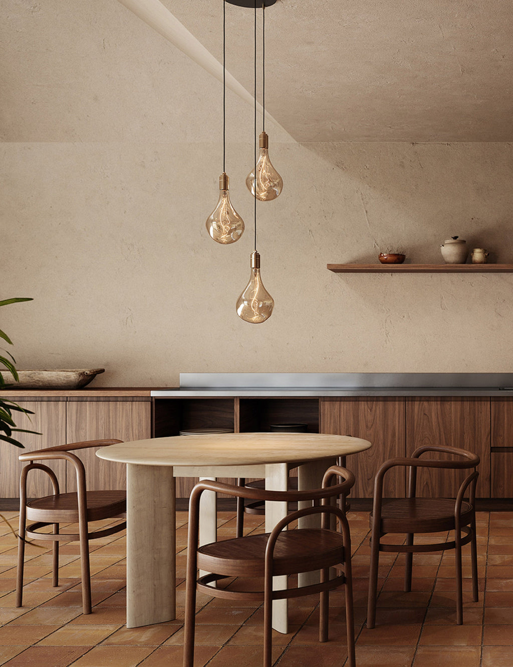 Triple Pendant Light with Voronoi II by Tala