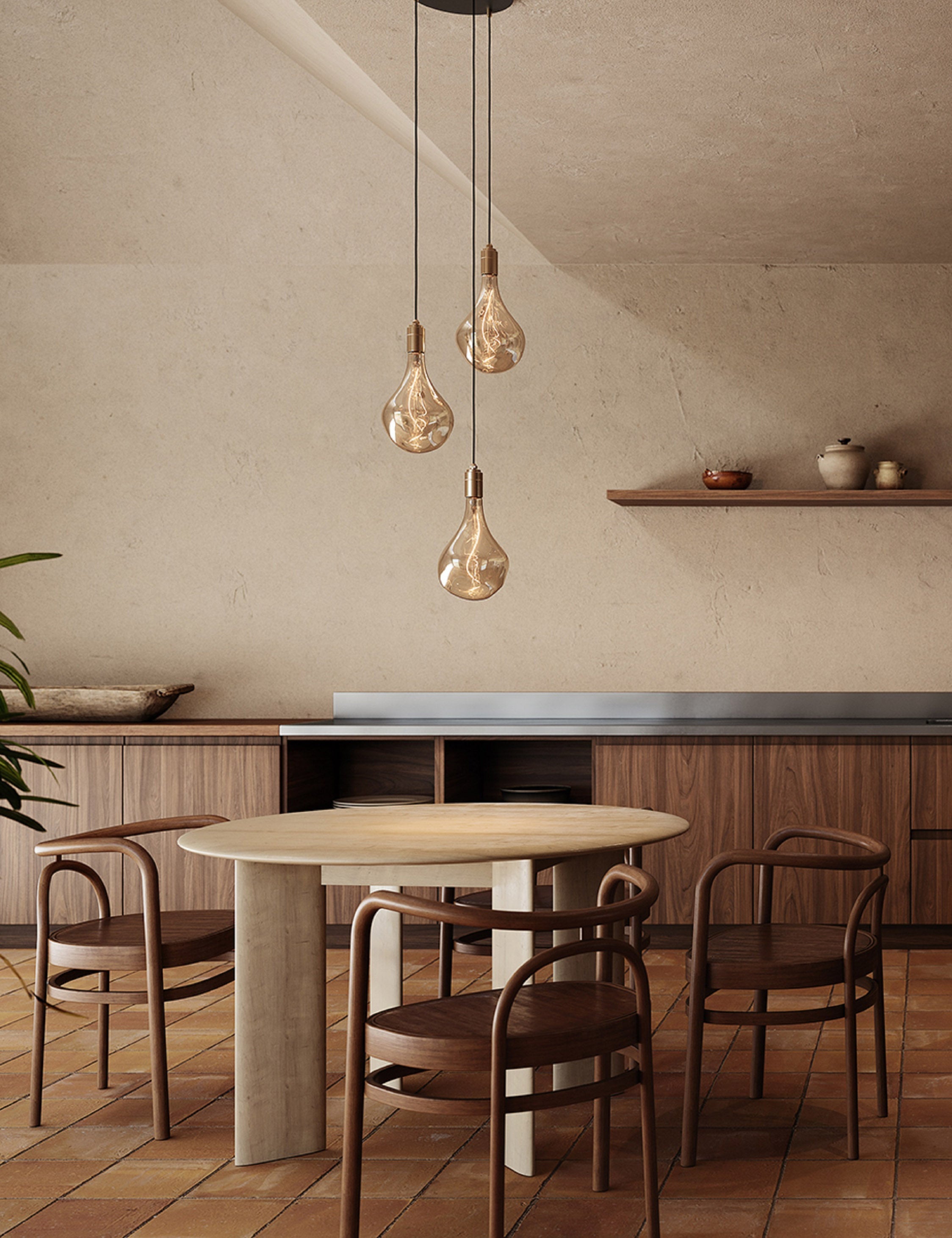 Triple Pendant Light with Voronoi II by Tala