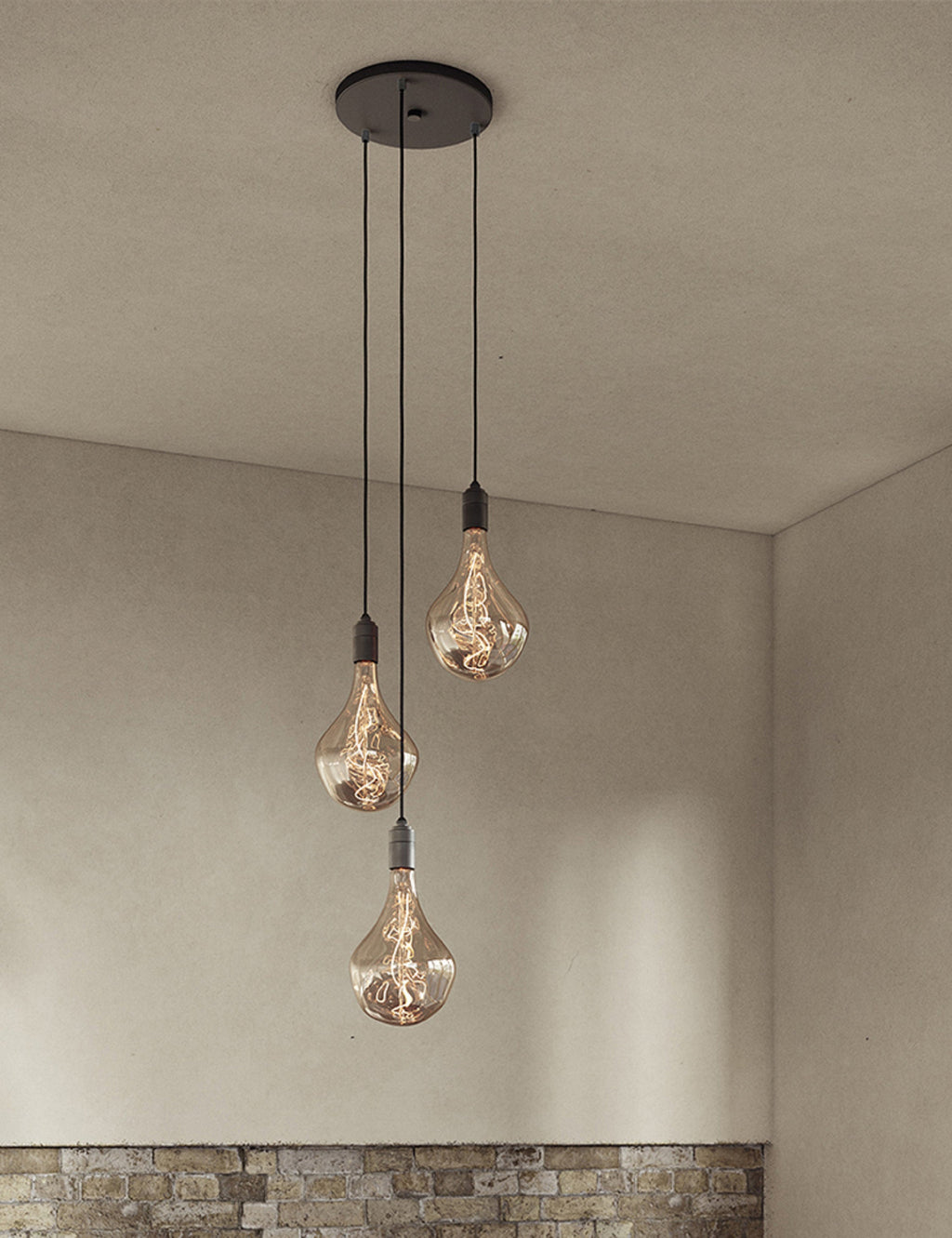 Triple Pendant Light with Voronoi II by Tala