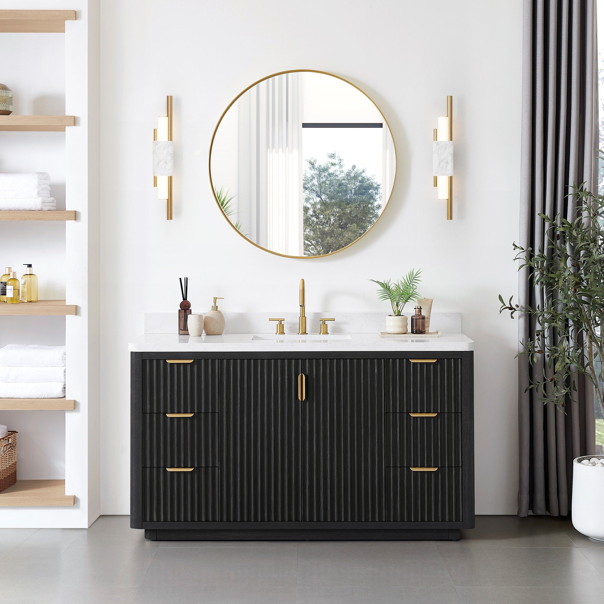 Cadiz Bath Vanity with Composite Stone Top without Mirror