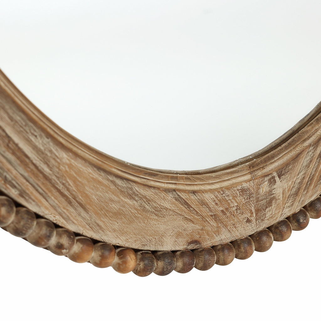 Cameo Wood Framed 32-Inch Oval Wall Mirror, Bathroom Wall Mirror - 31.89 H x 24 W x 1.26 D
