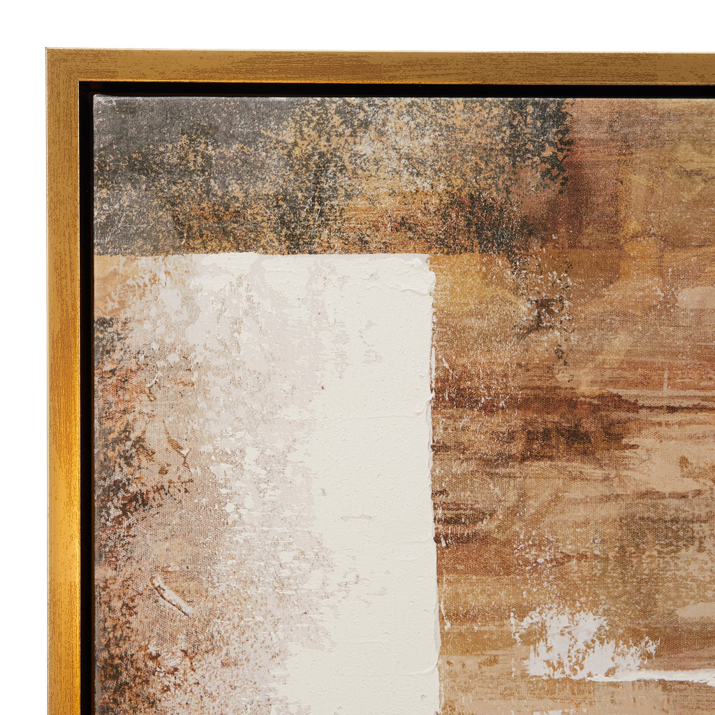 Canvas Abstract Framed Wall Art with Gold Frame - Gold - CosmoLiving by Cosmopolitan
