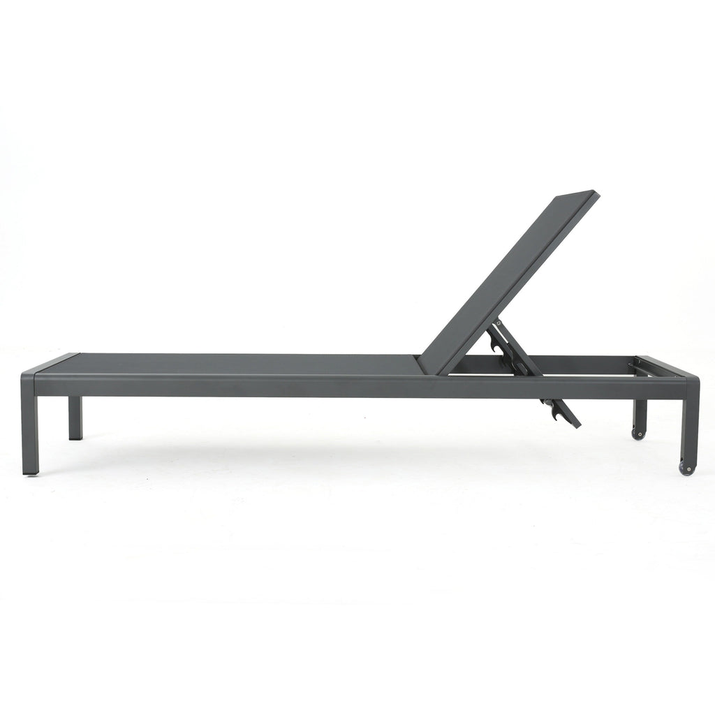 Cape Coral Outdoor Aluminum Chaise Lounge (Set of 2) by Christopher Knight Home - 77.56 D x 25.20 W x 11.80 H