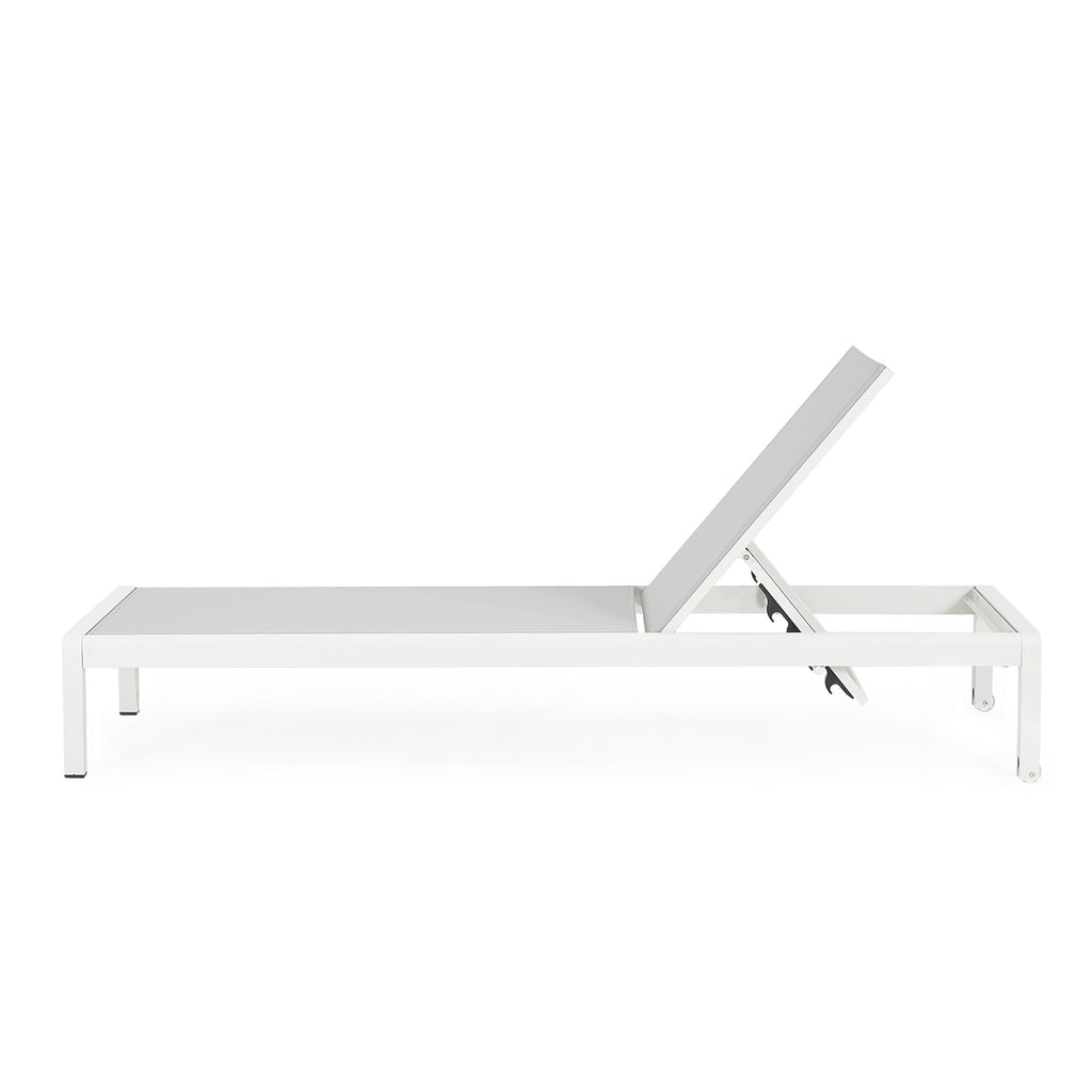 Cape Coral Outdoor Aluminum Chaise Lounge (Set of 2) by Christopher Knight Home - 77.56 D x 25.20 W x 11.80 H