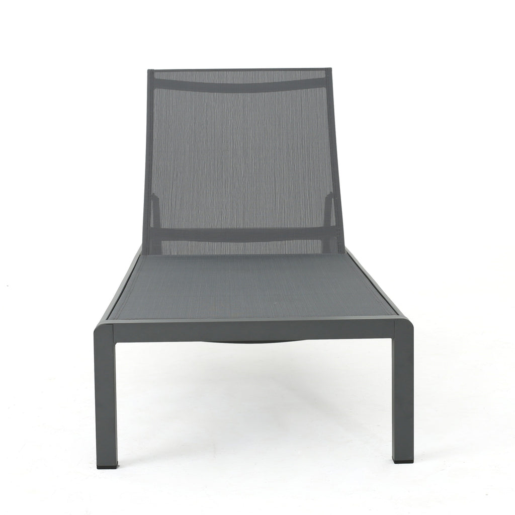 Cape Coral Outdoor Aluminum Chaise Lounge (Set of 2) by Christopher Knight Home - 77.56 D x 25.20 W x 11.80 H