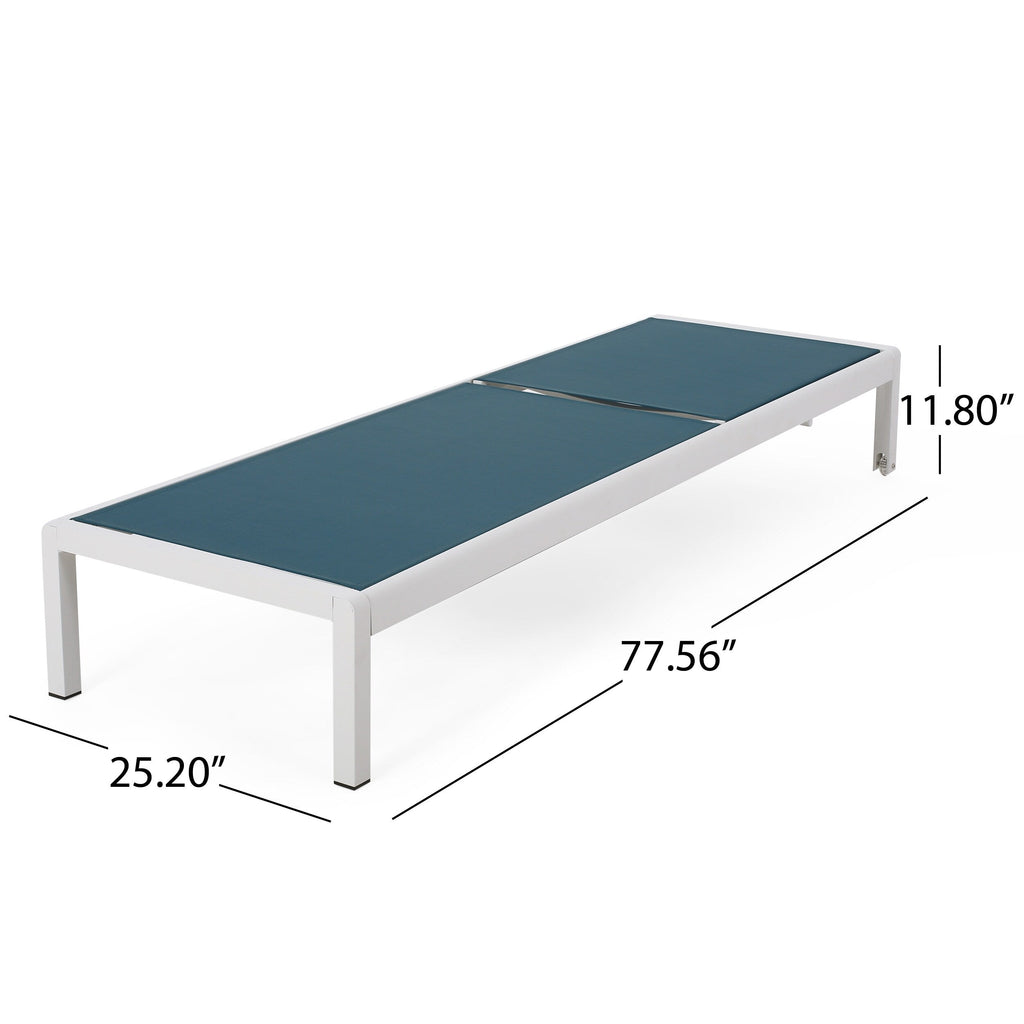 Cape Coral Outdoor Aluminum Chaise Lounge (Set of 2) by Christopher Knight Home - 77.56 D x 25.20 W x 11.80 H