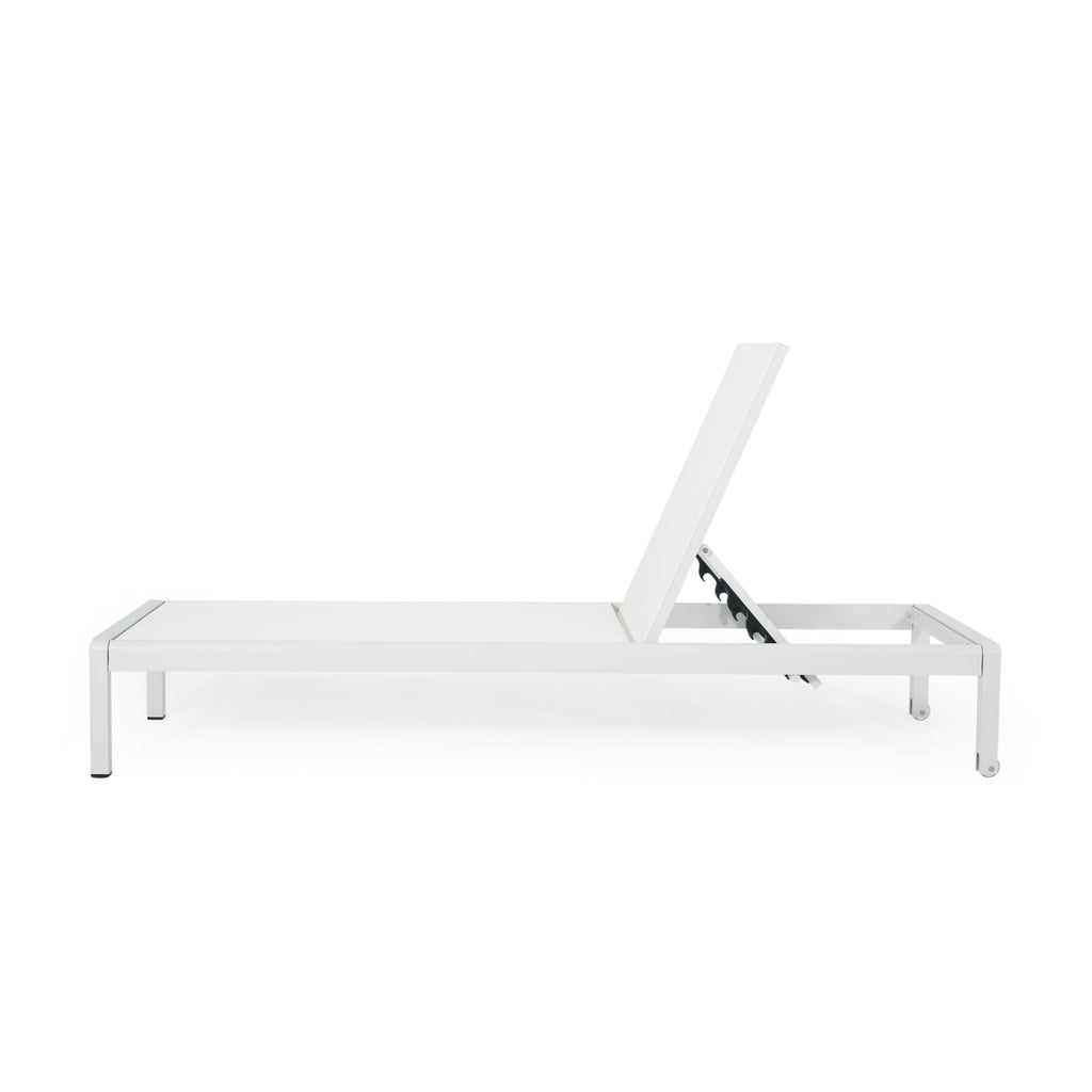 Cape Coral Outdoor Aluminum Chaise Lounge (Set of 2) by Christopher Knight Home - 77.56 D x 25.20 W x 11.80 H