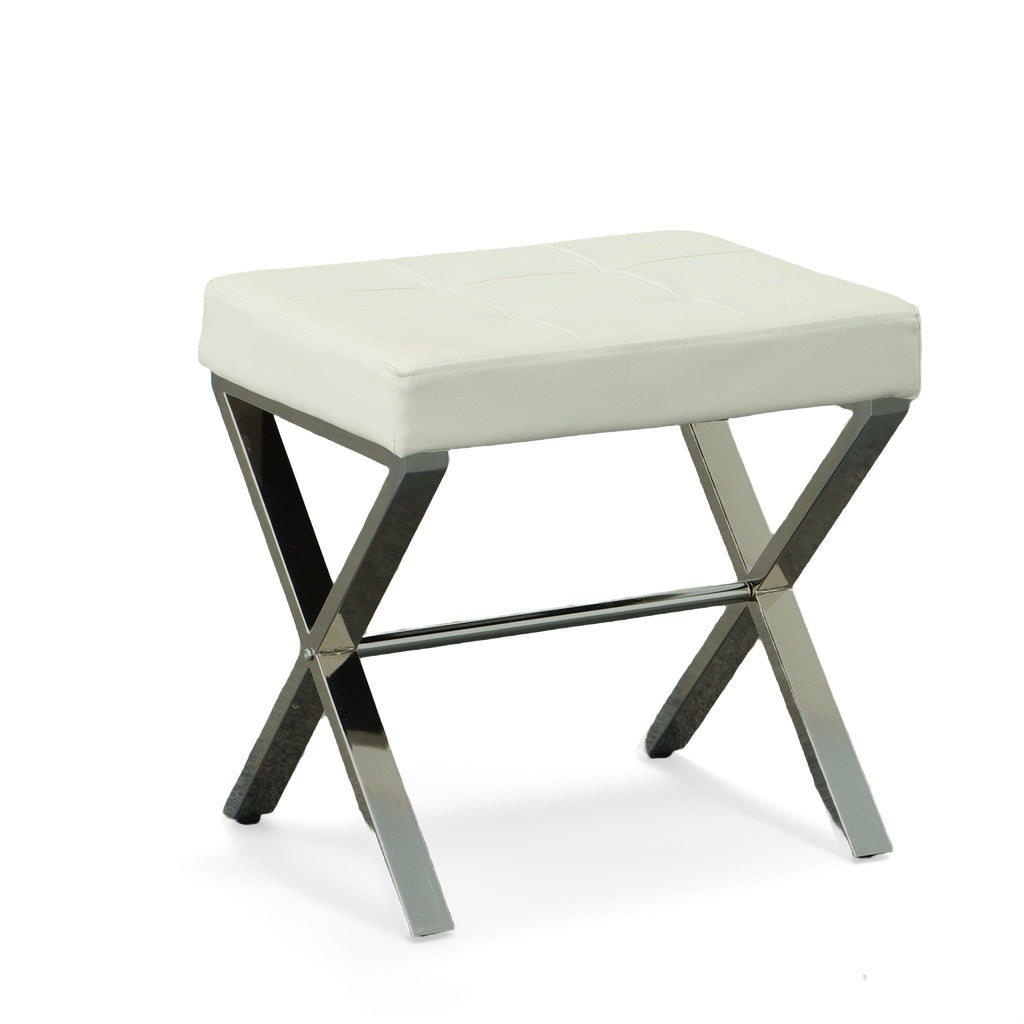 Carolina Living Elisabetta Vanity Bench - White/Chrome