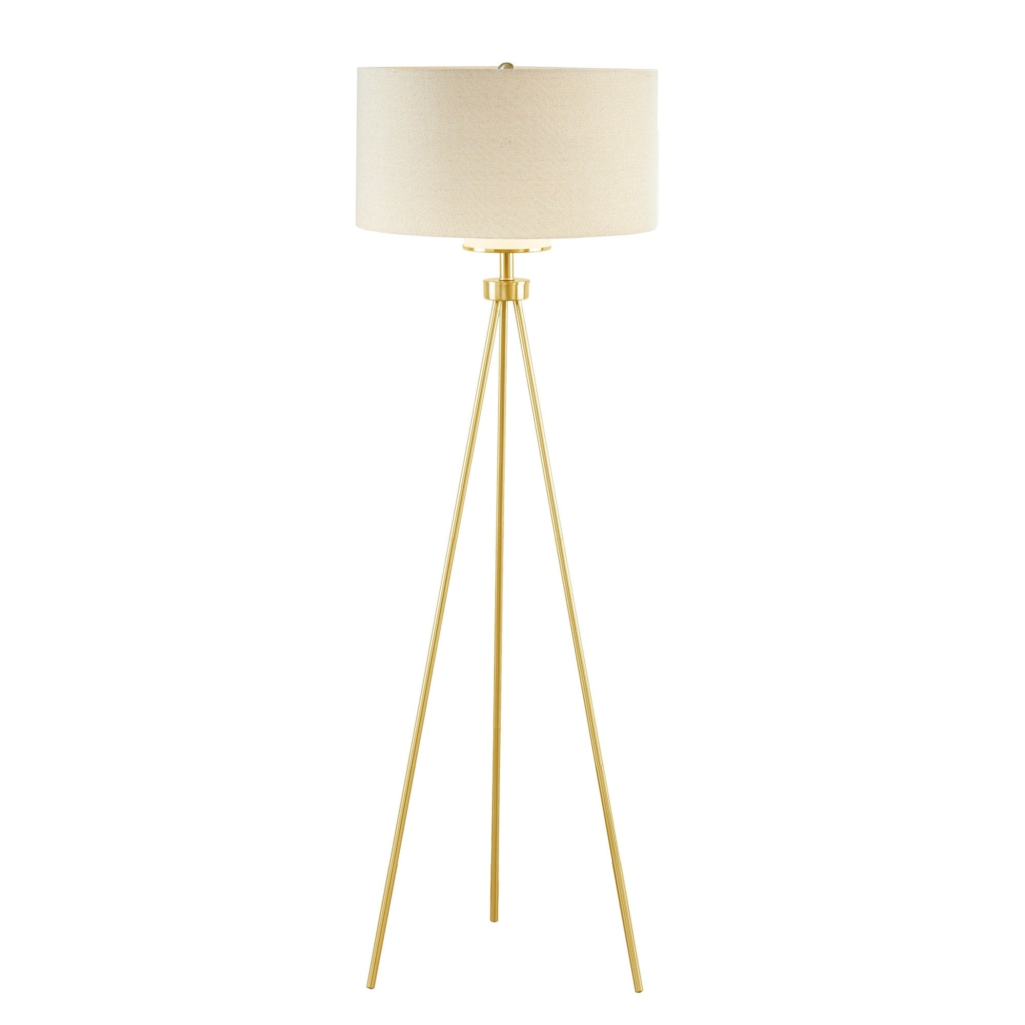 INK+IVY Pacific Metal Tripod Floor Lamp with Glass Shade