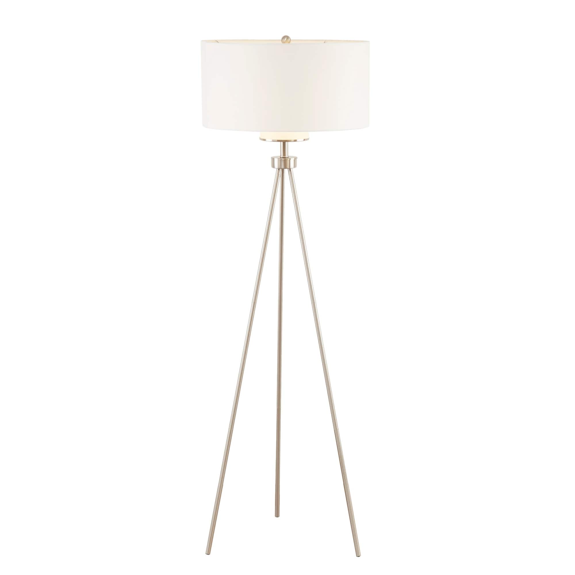 INK+IVY Pacific Metal Tripod Floor Lamp with Glass Shade