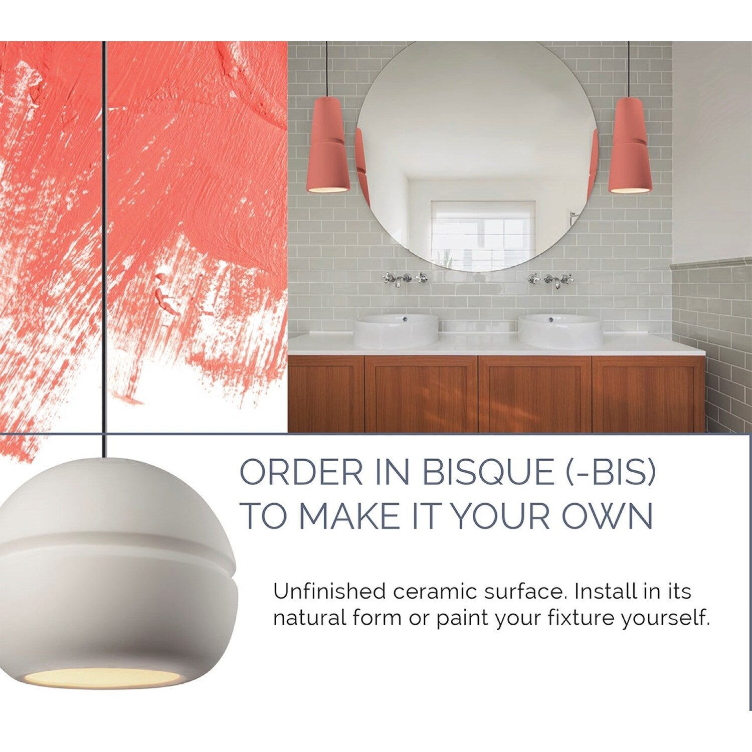 Ceramic Hourglass Flush-Mount