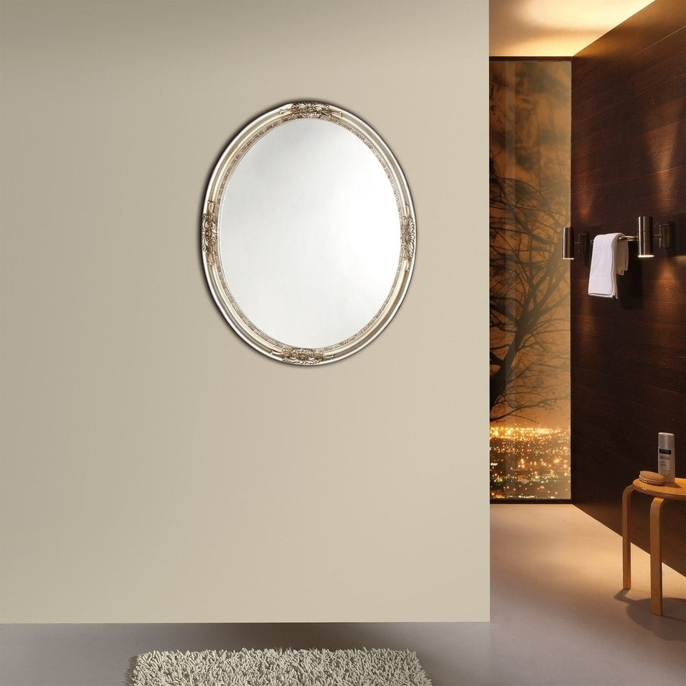 Chloe Antique Silver Oval Mirror