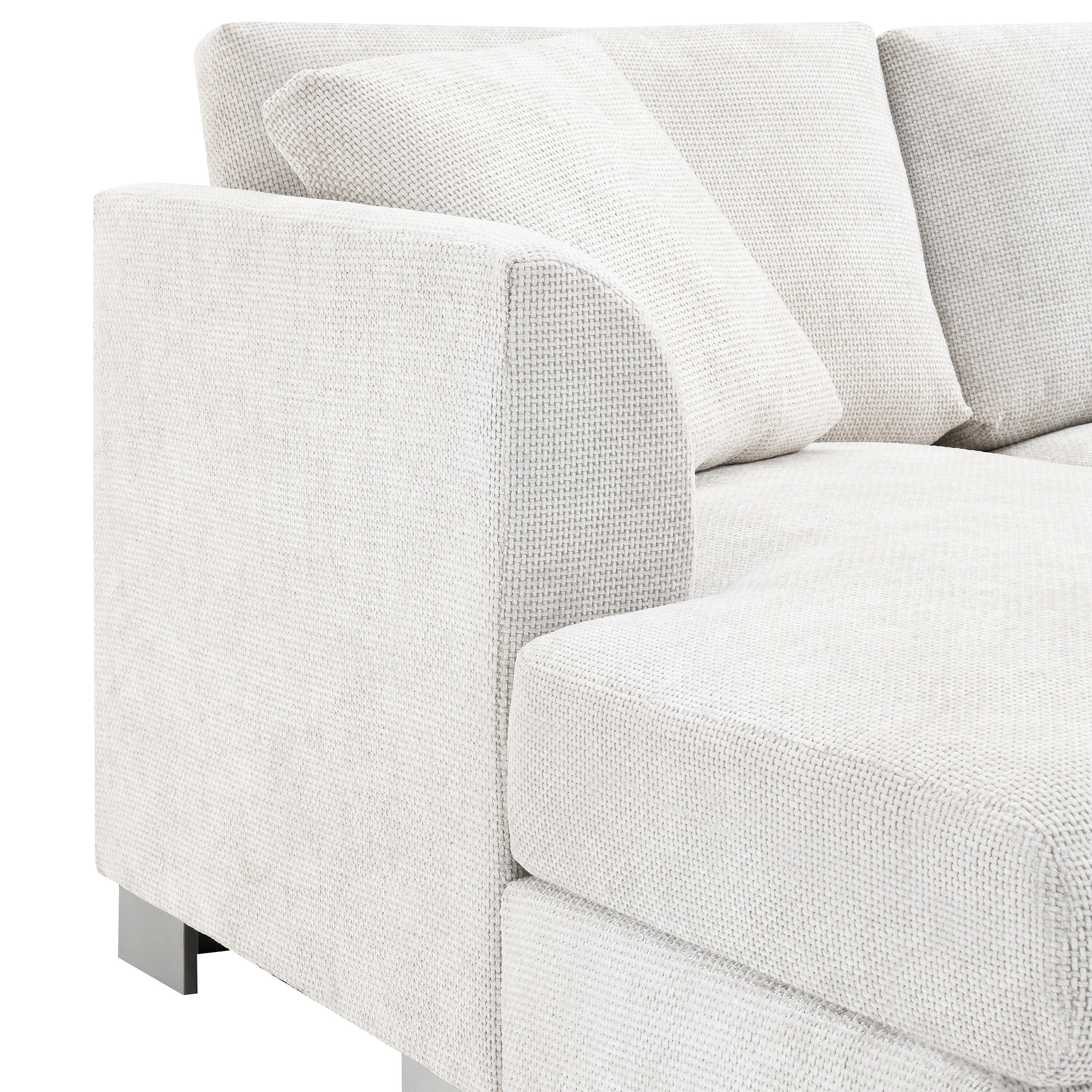Cloud Sectional Sofa,L-Shaped Luxury Couch Set With 2 Free Pillows,4-Seat Chenille Indoor Furniture With Oversized Chaise