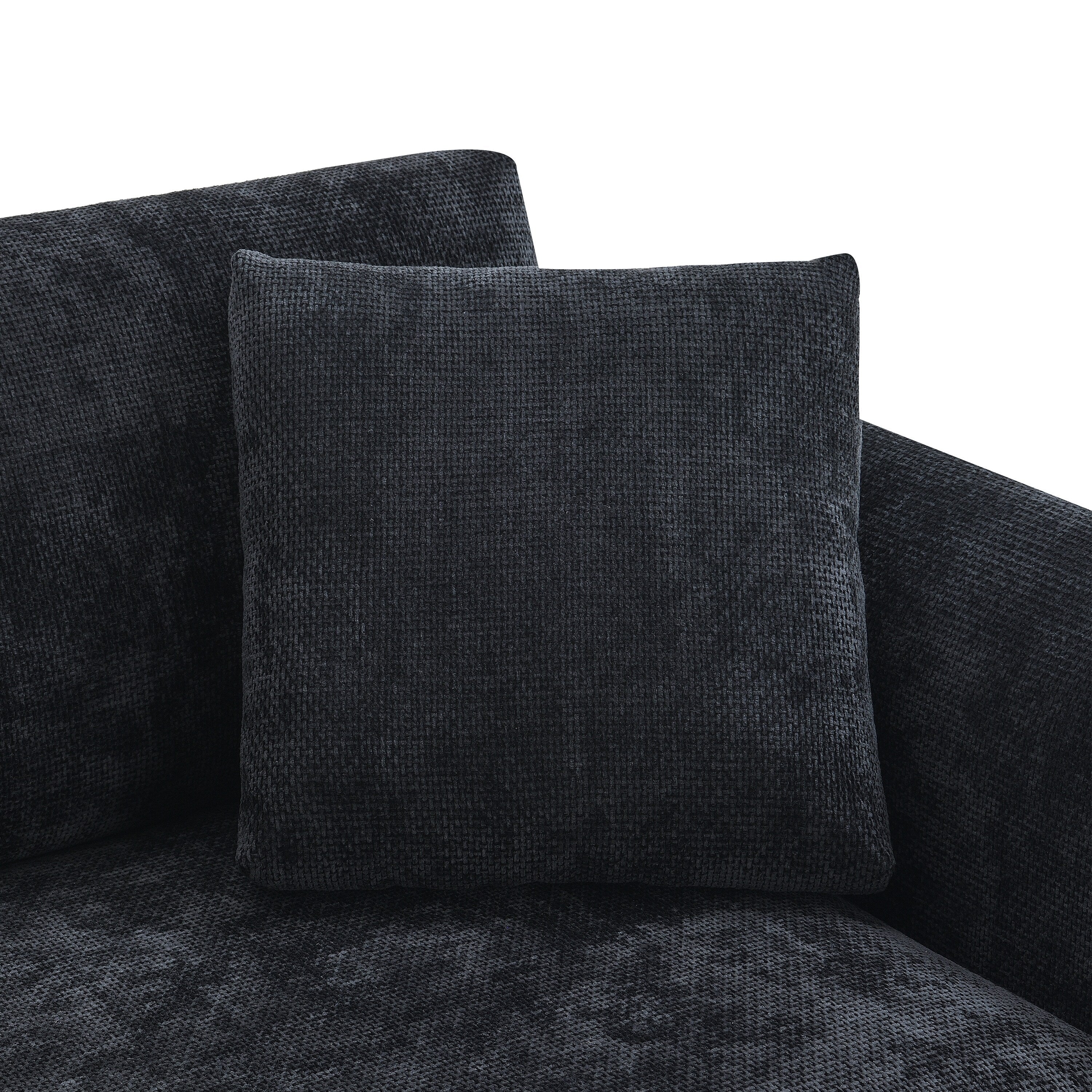 Cloud Sectional Sofa,L-Shaped Luxury Couch Set With 2 Free Pillows,4-Seat Chenille Indoor Furniture With Oversized Chaise