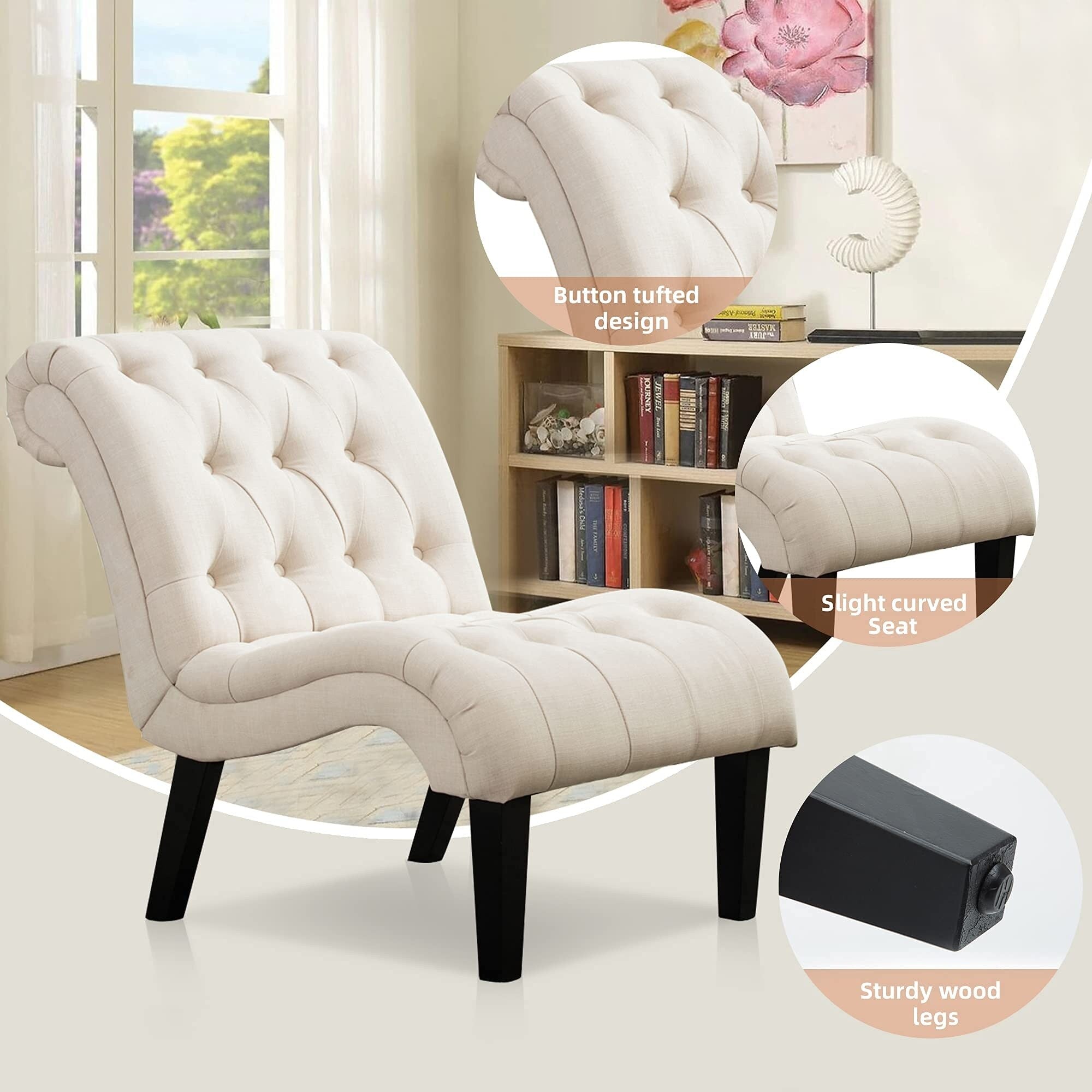 Chaise Lounge Couch Upholstered Accent Chair for Bedroom Living Room Chairs