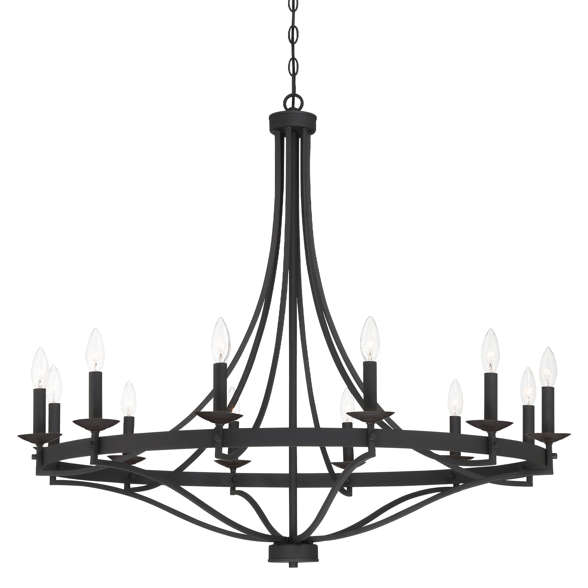 Fidenza 12-light Modern Farmhouse Empire Wagon Wheel Chandelier with UL - D40'' * H135''