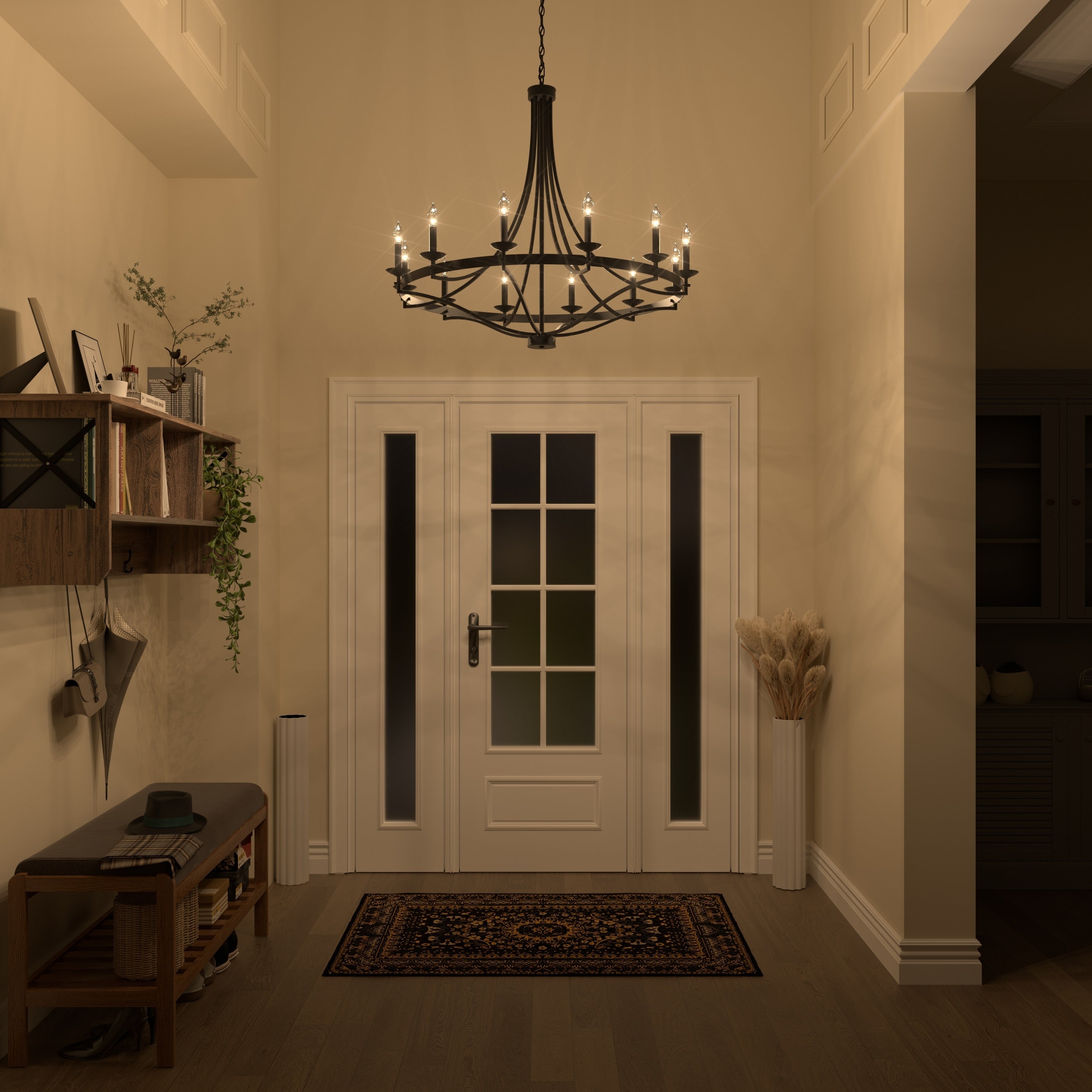 Fidenza 12-light Modern Farmhouse Empire Wagon Wheel Chandelier with UL - D40'' * H135''