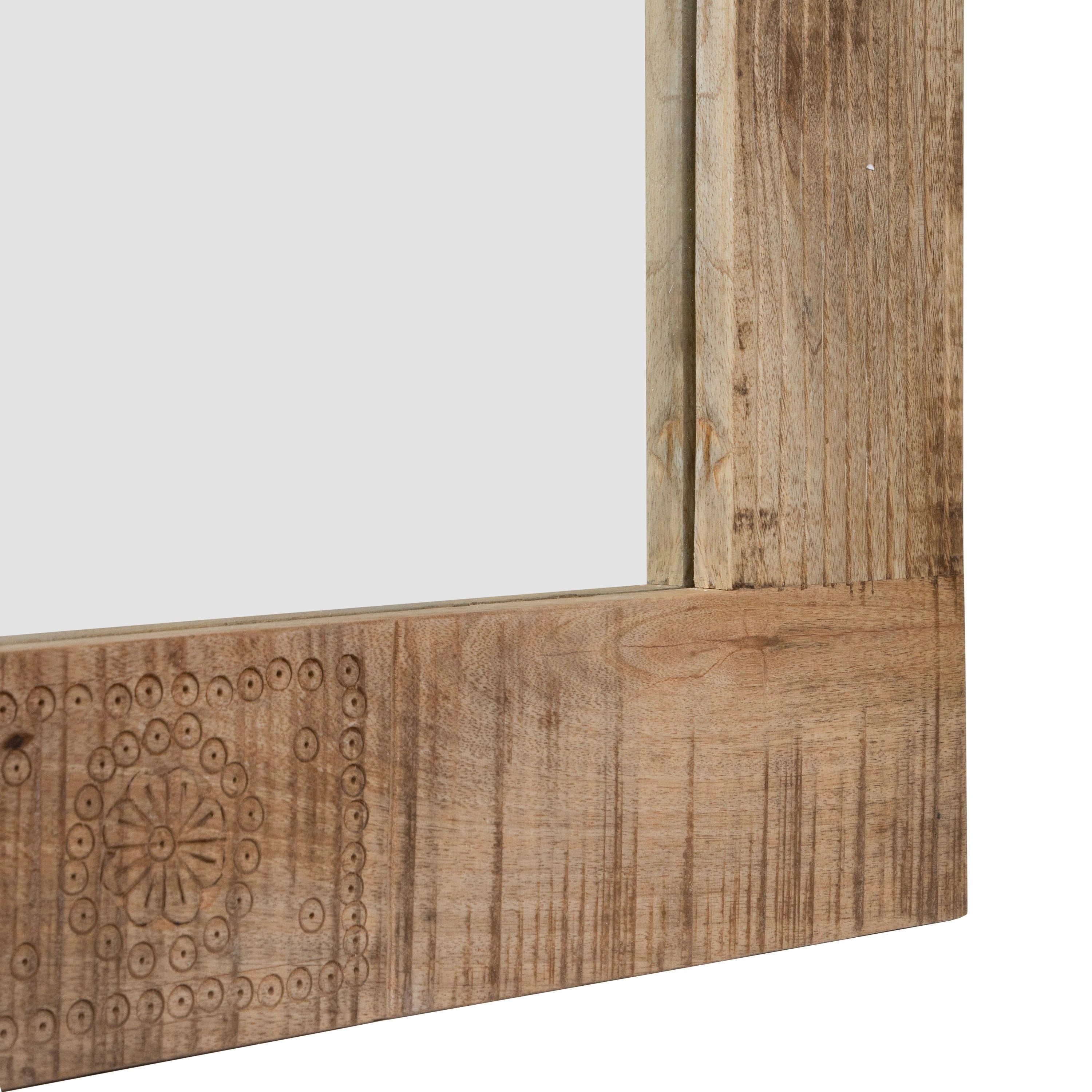 Carina Rustic Natural Solid Wood Wall Mirror by Furniture of America