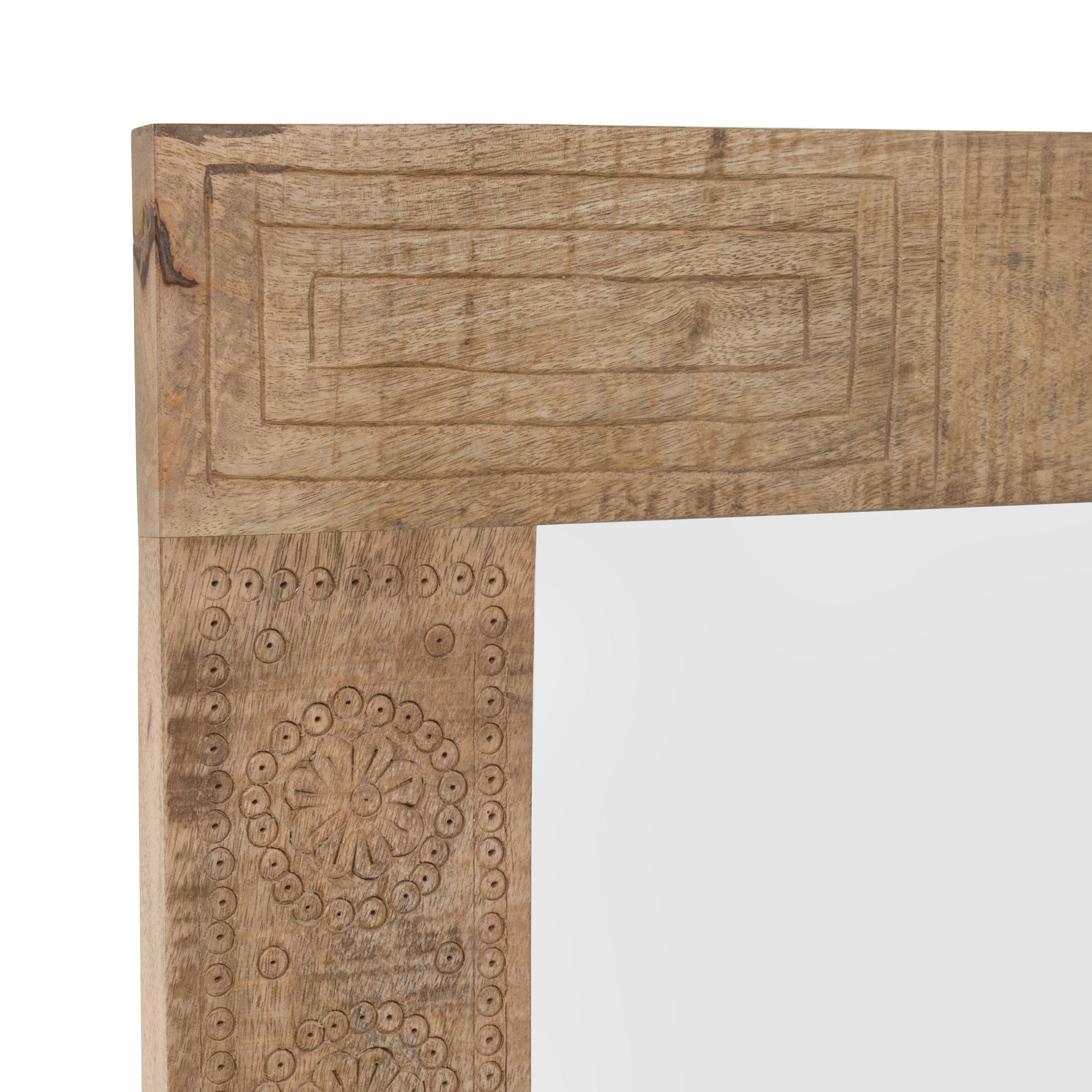 Carina Rustic Natural Solid Wood Wall Mirror by Furniture of America