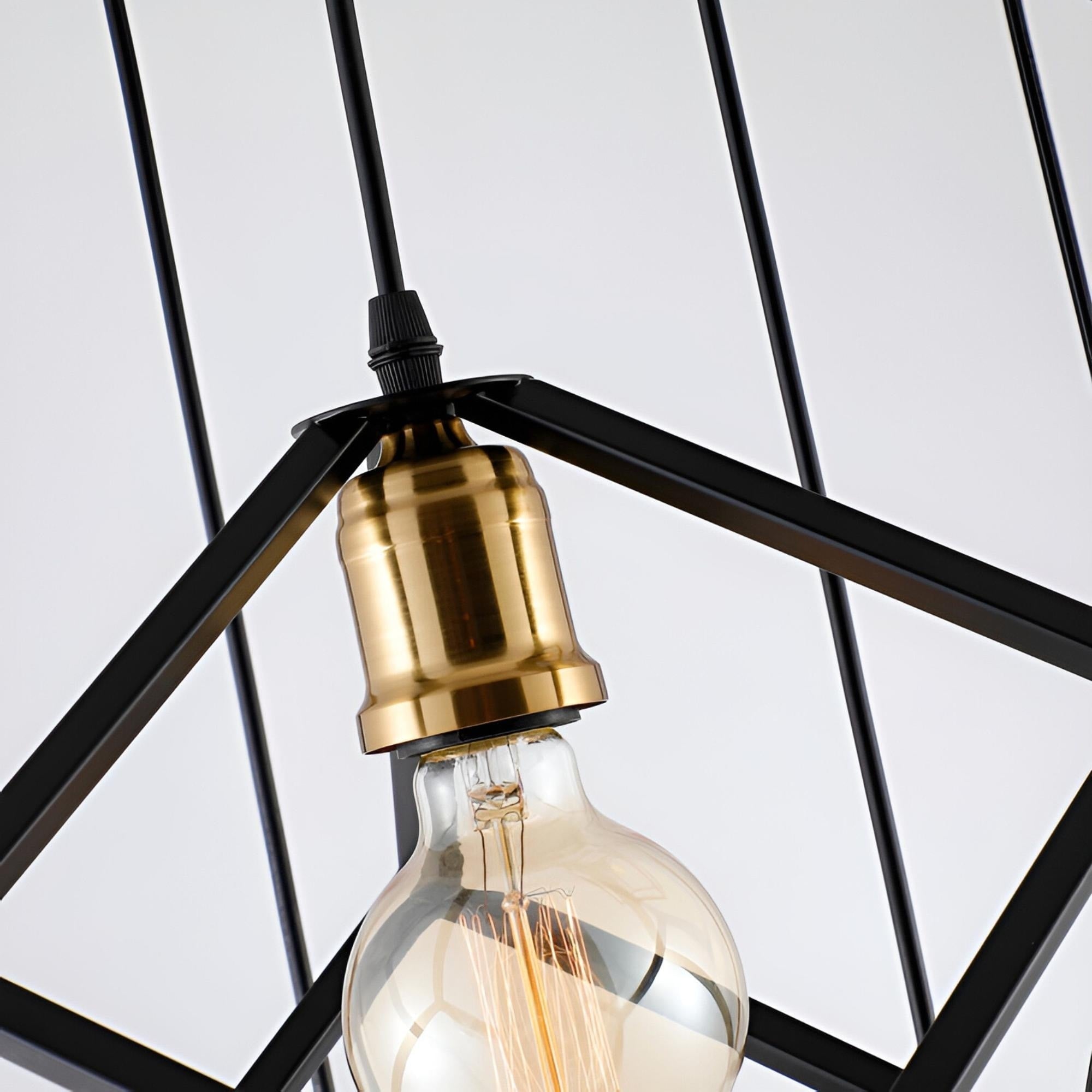 Geometric Pendant Chandelier for Stairway / Staircase, Adjustable Height 5 or 7 Light Cluster