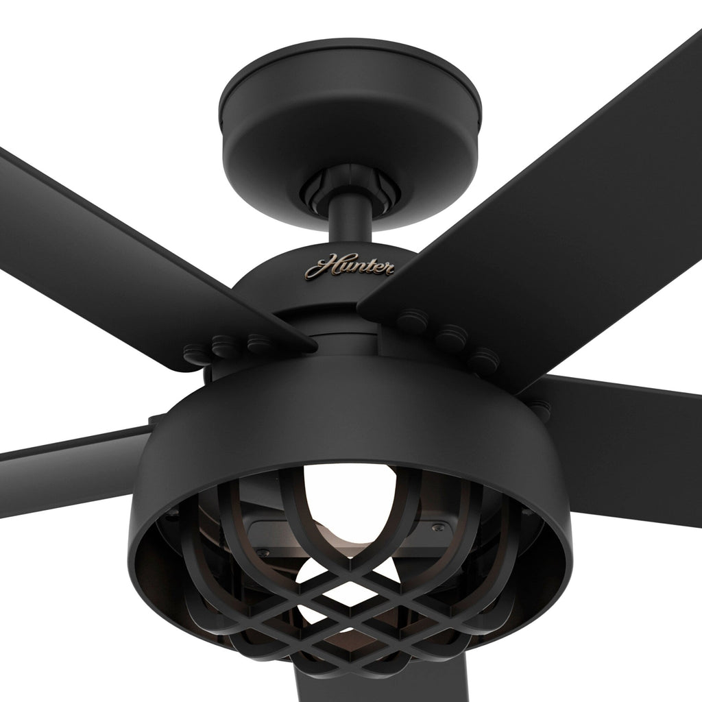 Hunter 52 Autumn Breeze II Ceiling Fan Indoor Outdoor LED Light & Handheld Remote - Industrial, Transitional, Modern, Caged