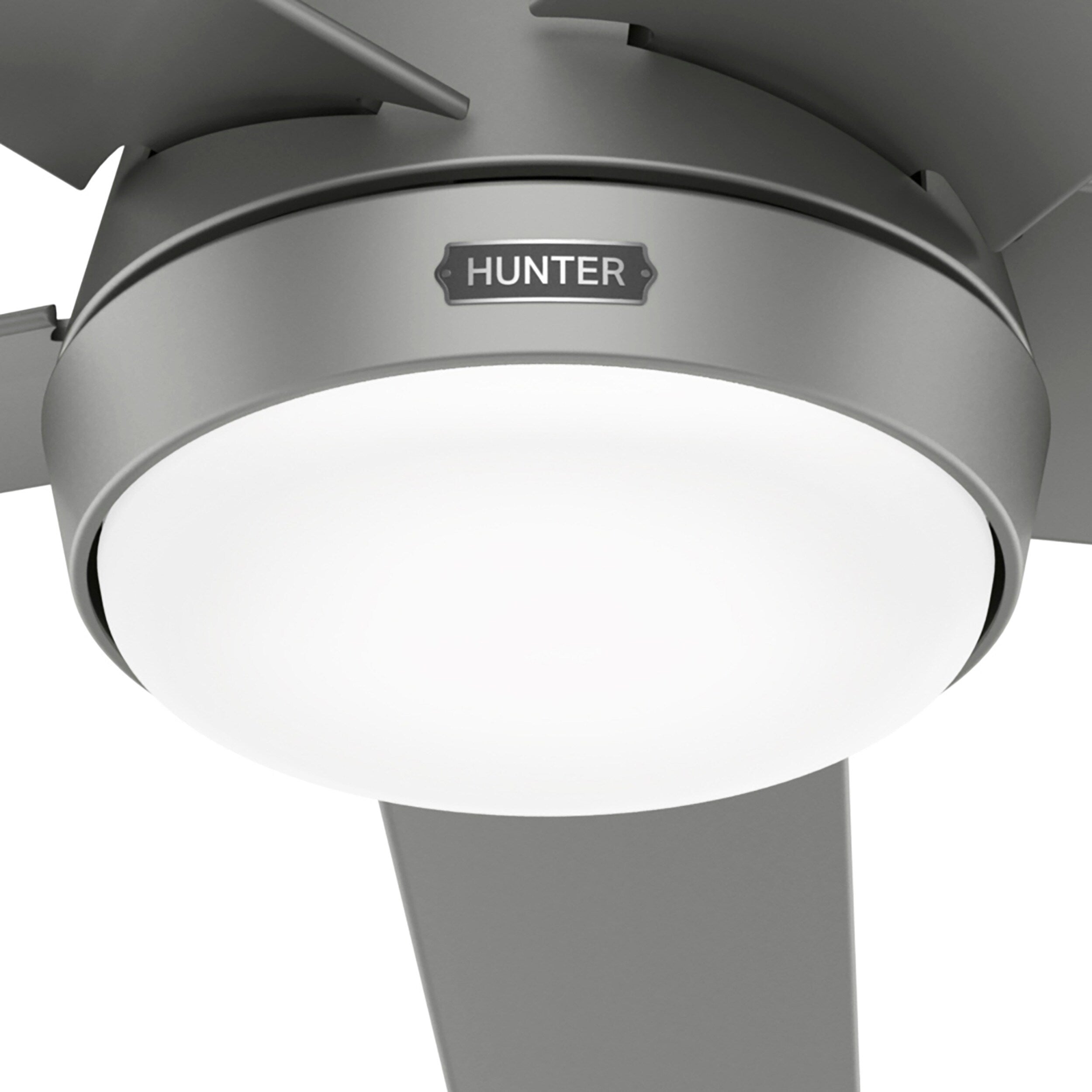 Hunter 52 Skyflow Outdoor Ceiling Fan w/ LED Light Kit, Wall Control - Coastal Modern Contemporary - WeatherMax - WET-RATED!