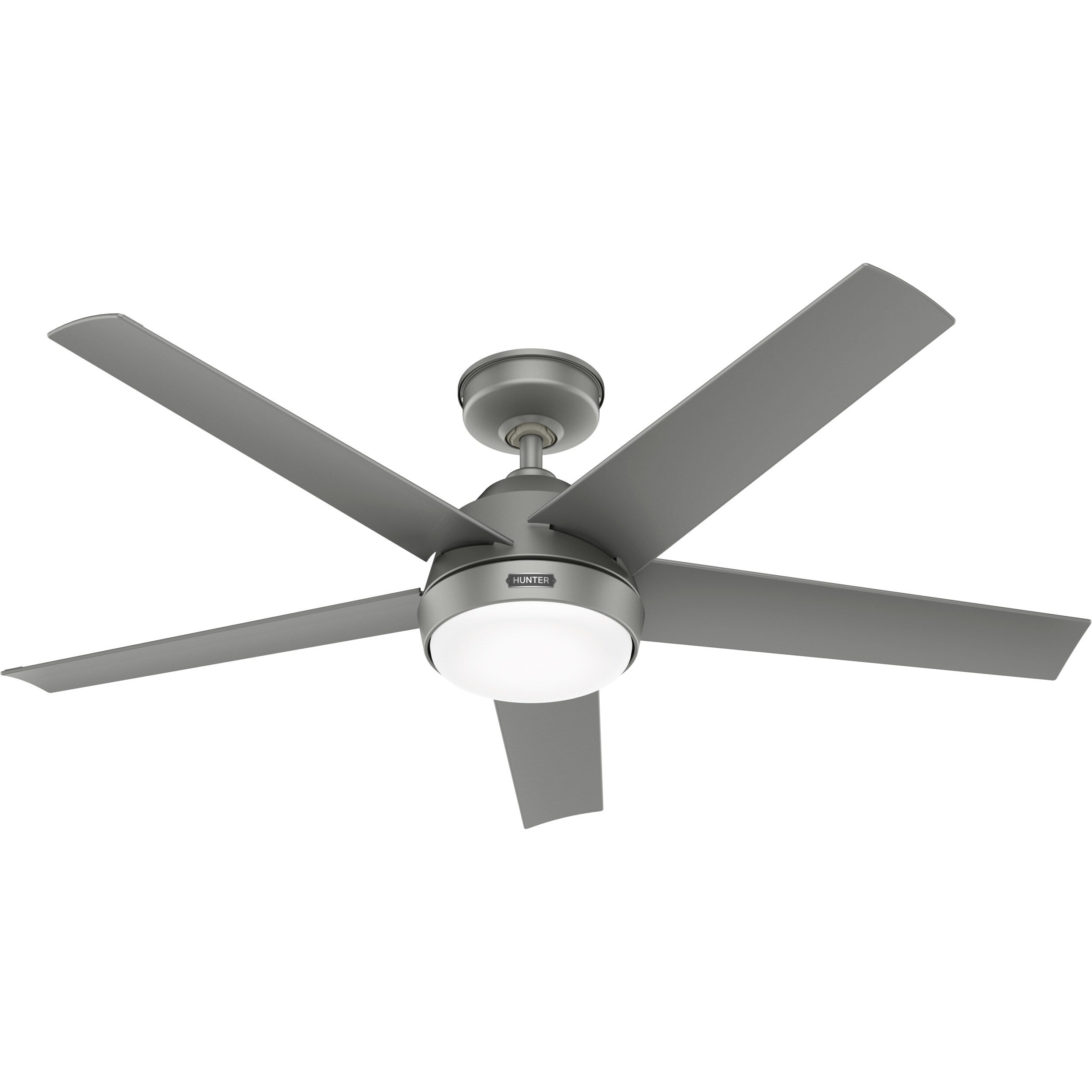 Hunter 52 Skyflow Outdoor Ceiling Fan w/ LED Light Kit, Wall Control - Coastal Modern Contemporary - WeatherMax - WET-RATED!