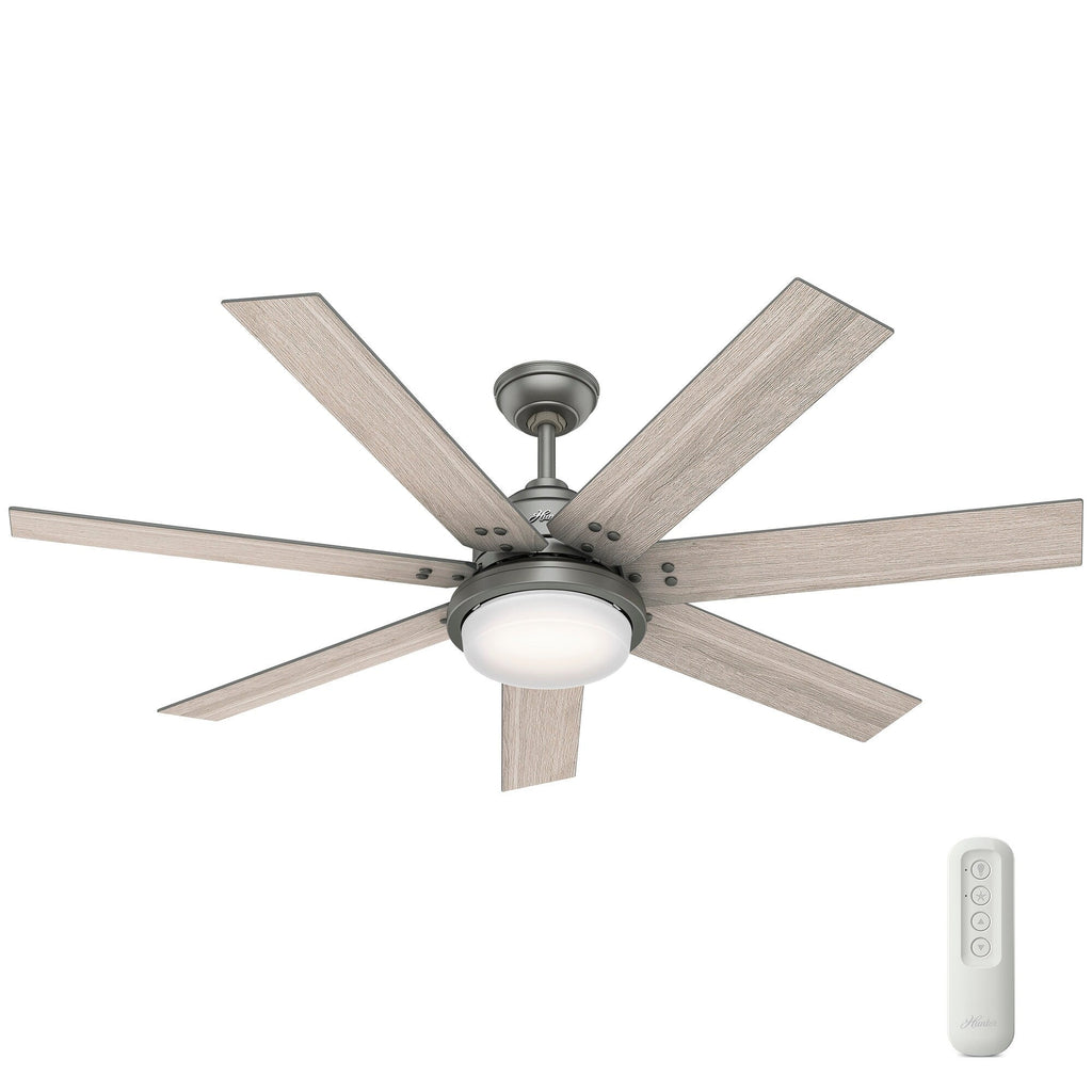 Hunter WiFi Whittington Ceiling Fan with LED Light, Handheld Remote - Windmill - Industrial, Farmhouse, Rustic - SMART FAN!