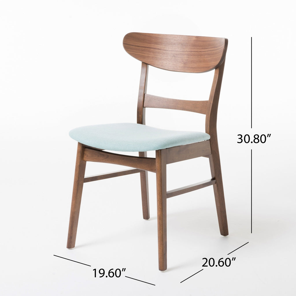 Abrielle Mid-Century Modern Upholstered Rubberwood Dining Chair (Set of 2) by Christopher Knight Home