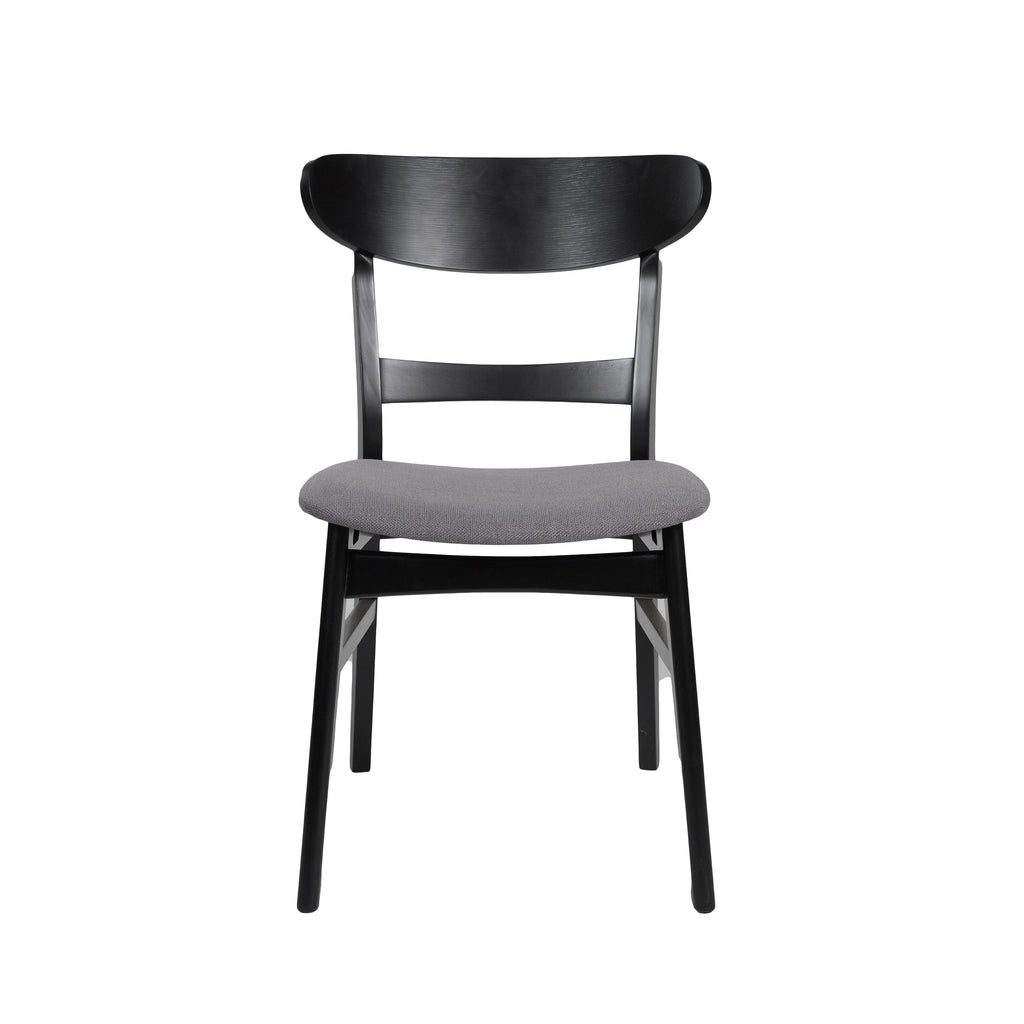 Abrielle Mid-Century Modern Upholstered Rubberwood Dining Chair (Set of 2) by Christopher Knight Home