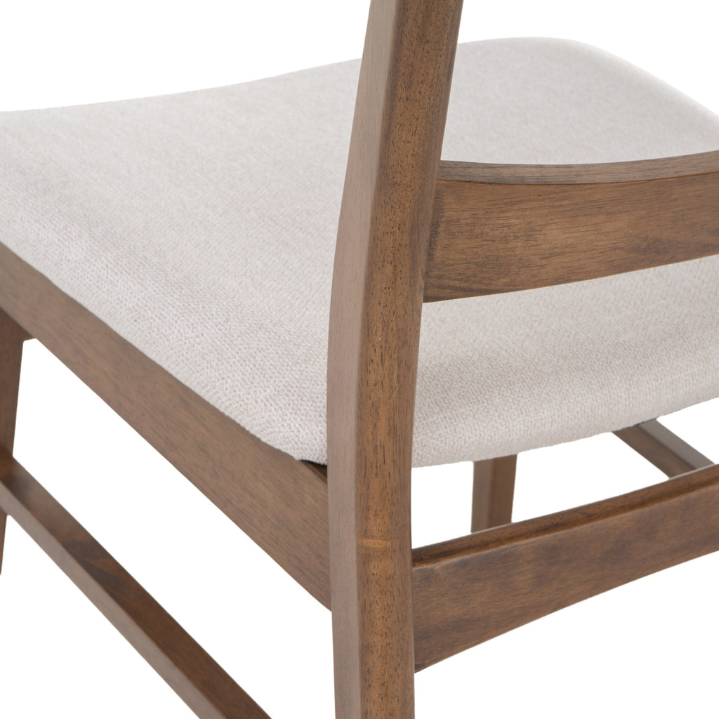 Abrielle Mid-Century Modern Upholstered Rubberwood Dining Chair (Set of 2) by Christopher Knight Home
