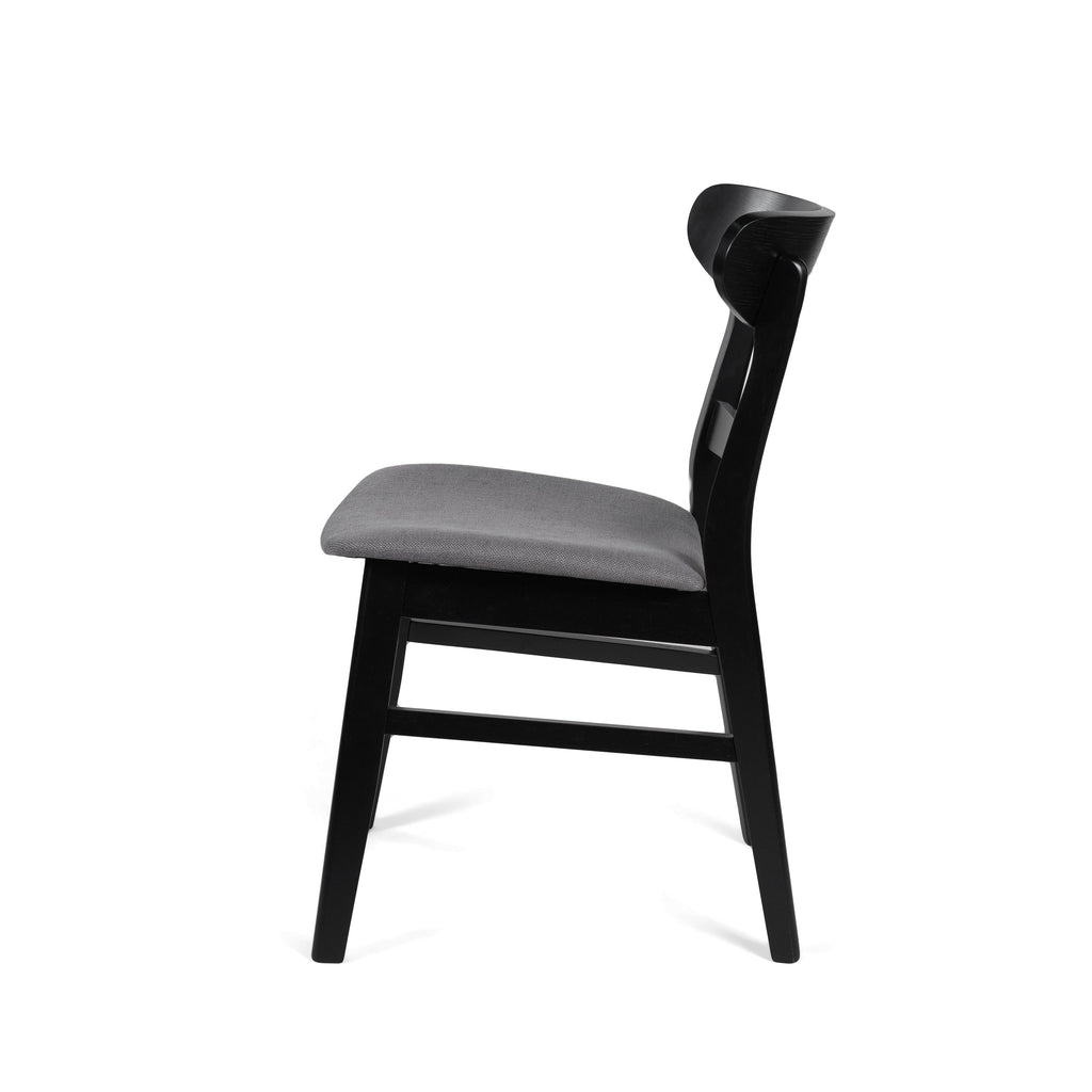 Abrielle Mid-Century Modern Upholstered Rubberwood Dining Chair (Set of 2) by Christopher Knight Home