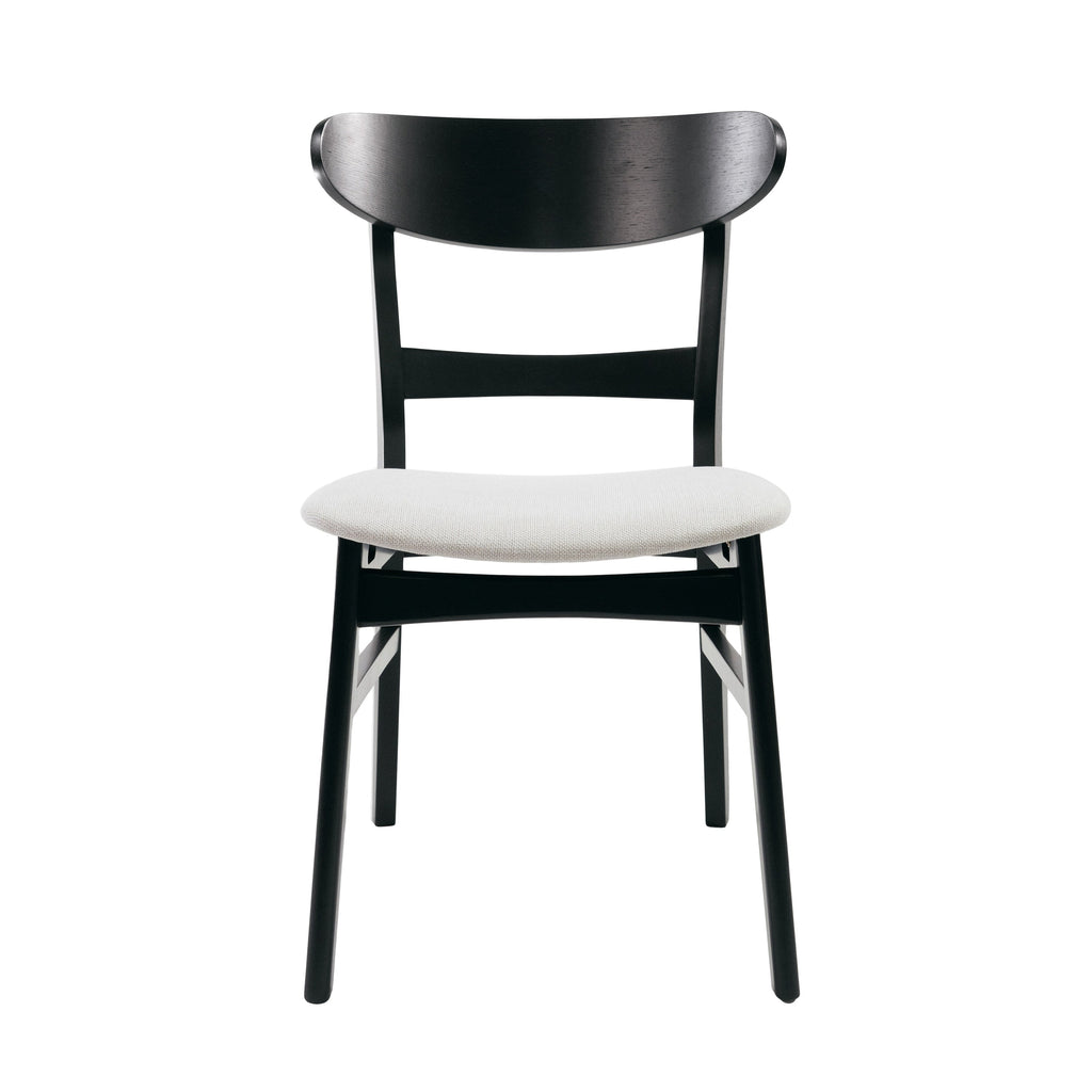Abrielle Mid-Century Modern Upholstered Rubberwood Dining Chair (Set of 2) by Christopher Knight Home