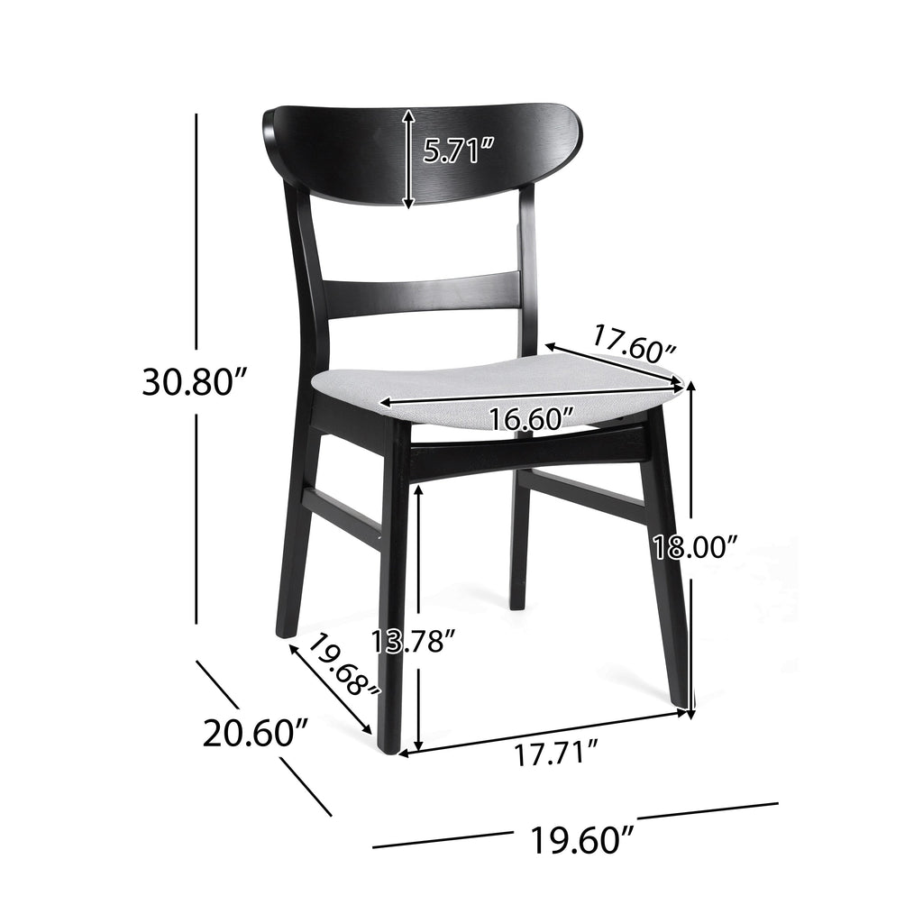 Abrielle Mid-Century Modern Upholstered Rubberwood Dining Chair (Set of 2) by Christopher Knight Home