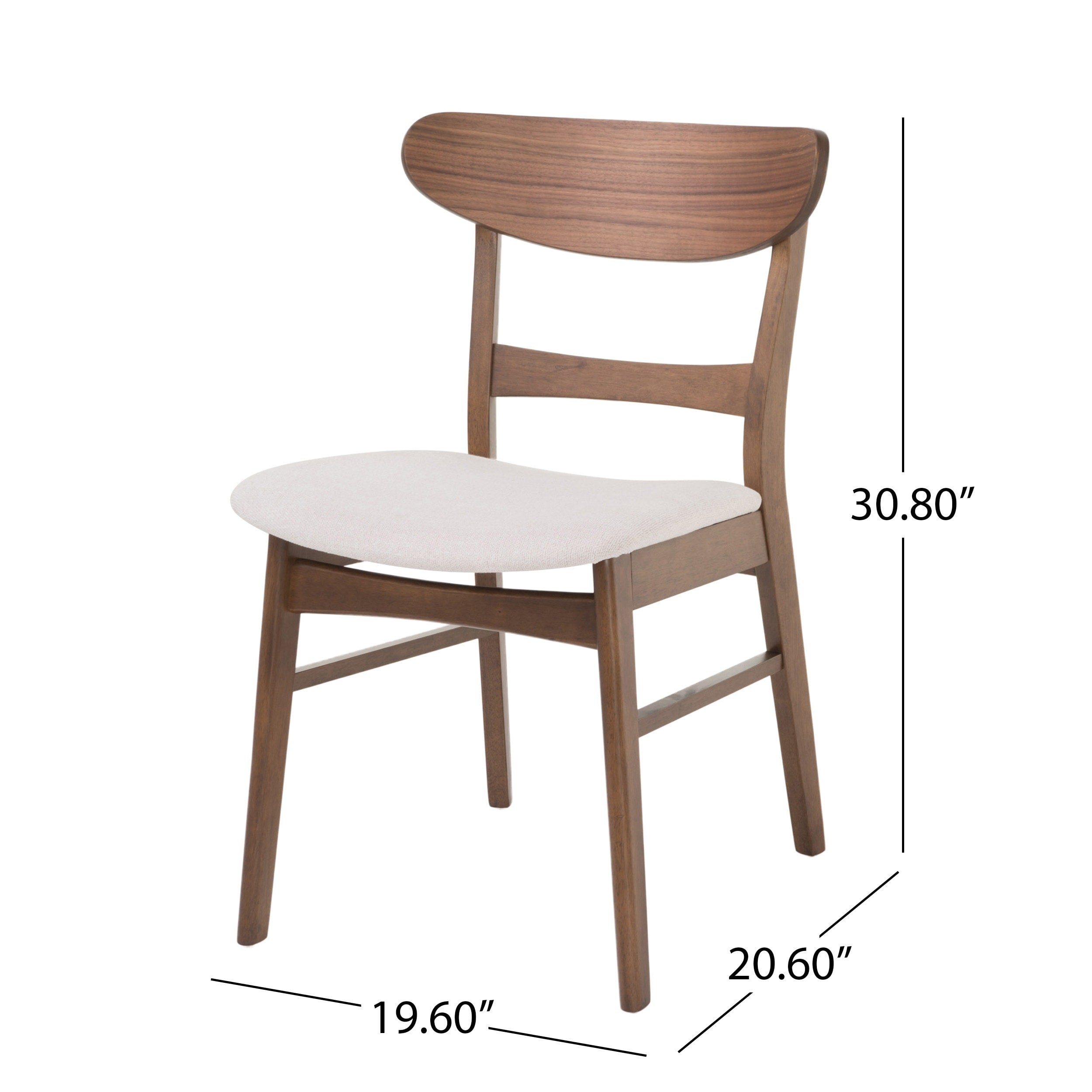 Abrielle Mid-Century Modern Upholstered Rubberwood Dining Chair (Set of 2) by Christopher Knight Home
