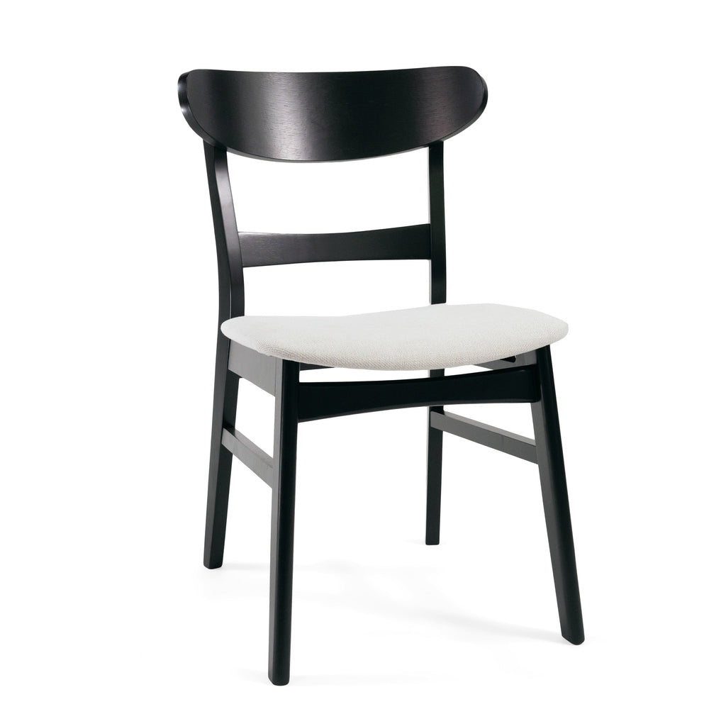 Abrielle Mid-Century Modern Upholstered Rubberwood Dining Chair (Set of 2) by Christopher Knight Home